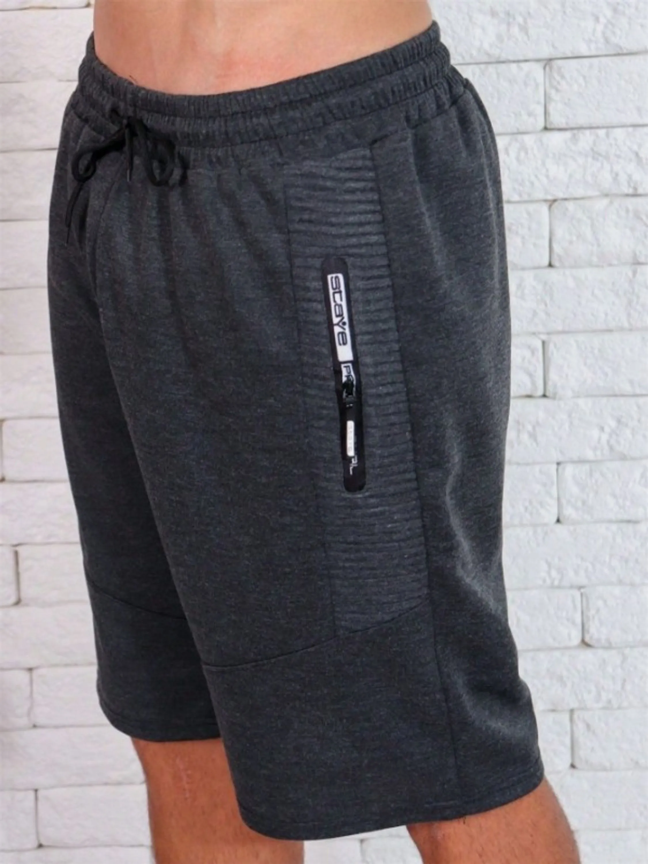 Bermuda  moletom masculina /Bolsos com ziper /Cintura