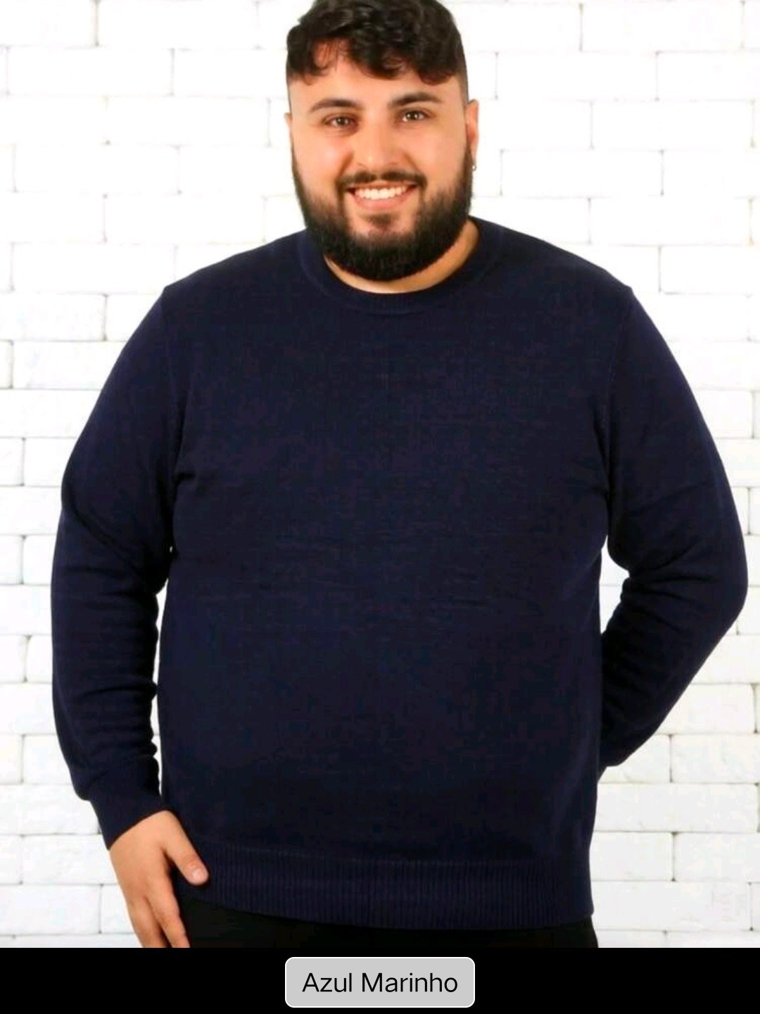 Suéter PLUS SiZE masculino de gola redonda G1-G4