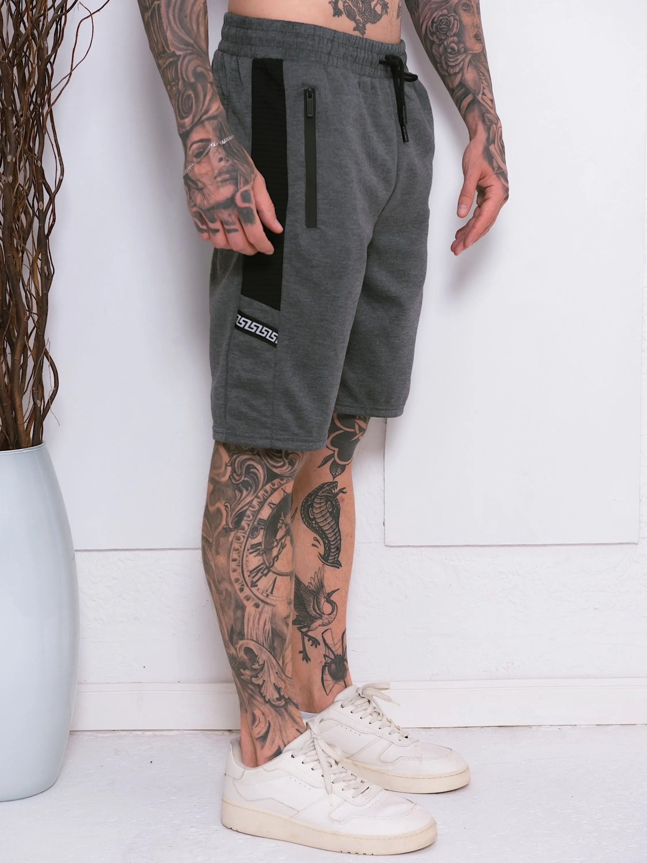 Bermuda  moletom masculina Bolsos com ziper