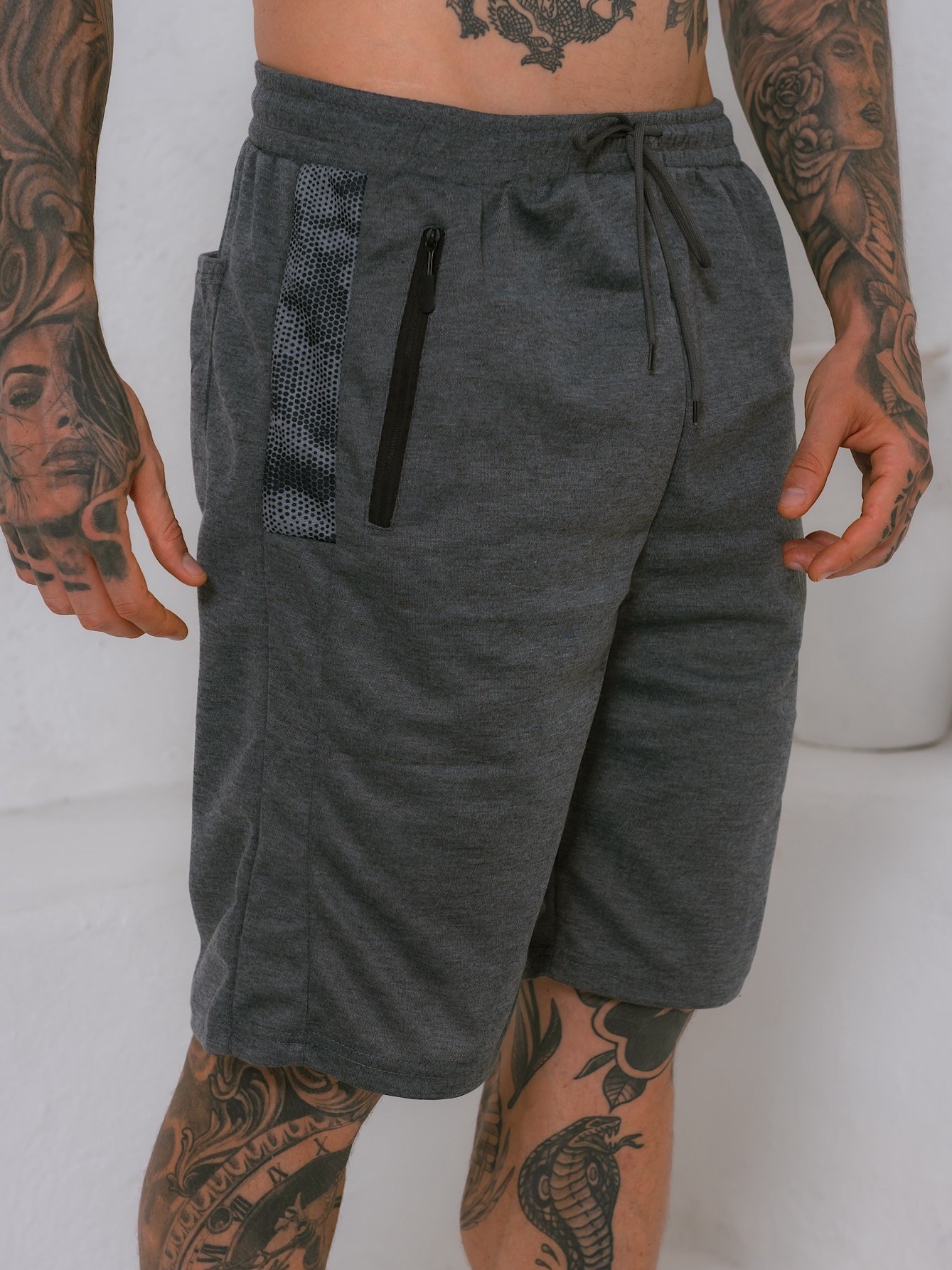 Bermuda  moletom masculina /Bolsos com ziper Y-517