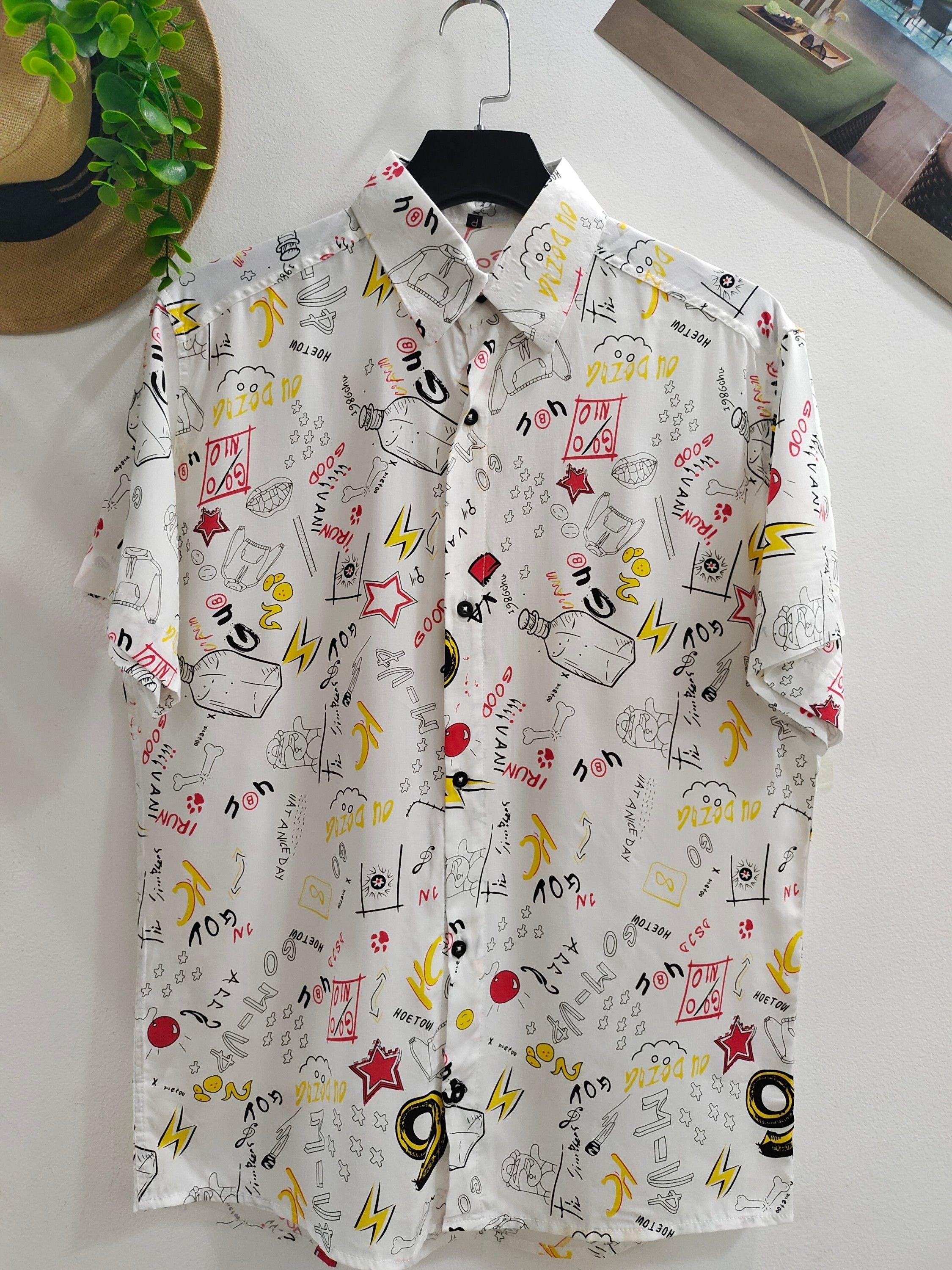 Camisa Floral Havaiana Praia Verão Masculino Manga Curta De Botão Tecido100% Viscose