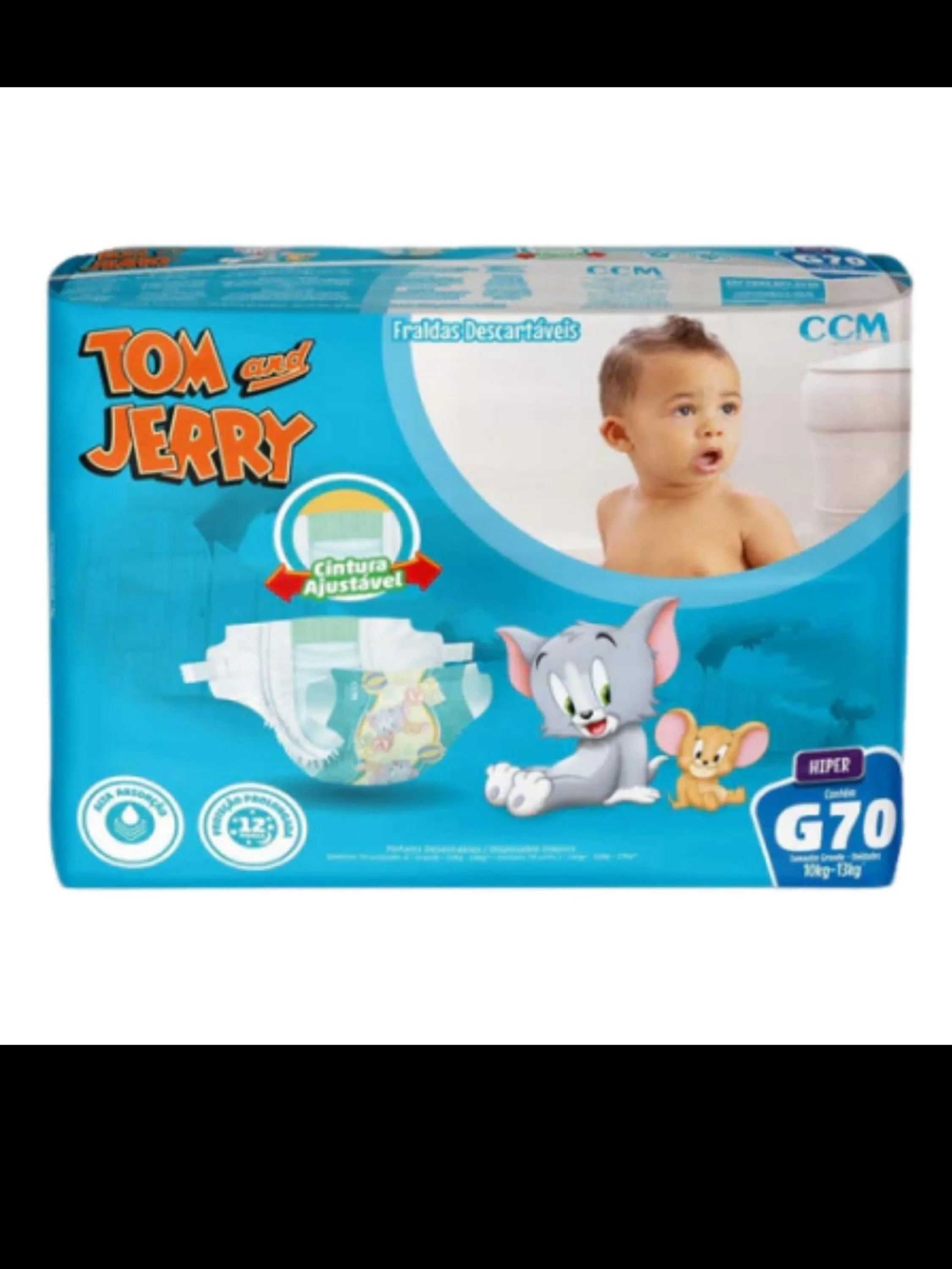 Fraldas Descartavel Tom e Jerry Hiper Pacote Tamanho G - 70 Unid