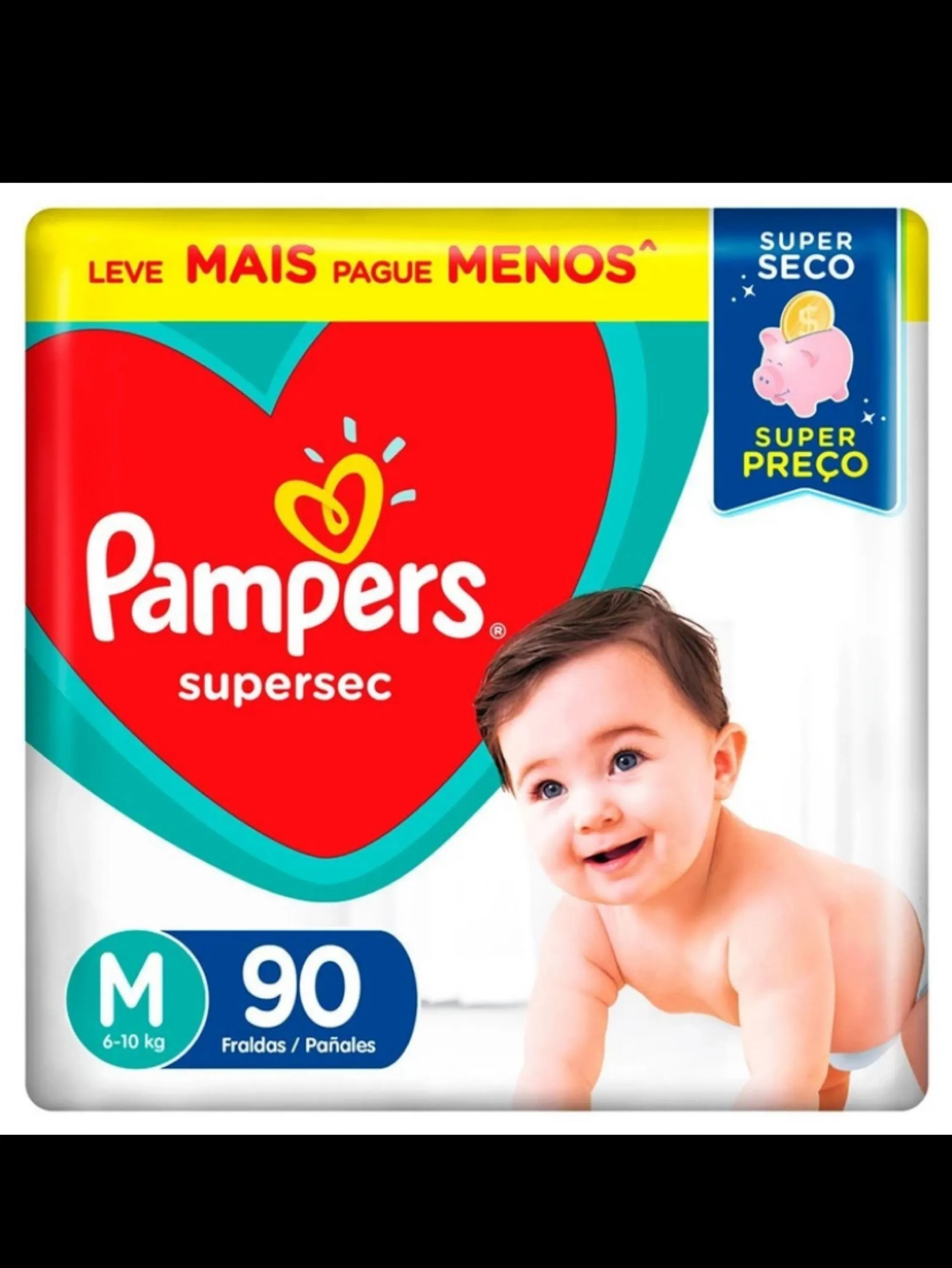 Fralda Pampers Supersec Tamanho M 90 Fraldas Descartáveis