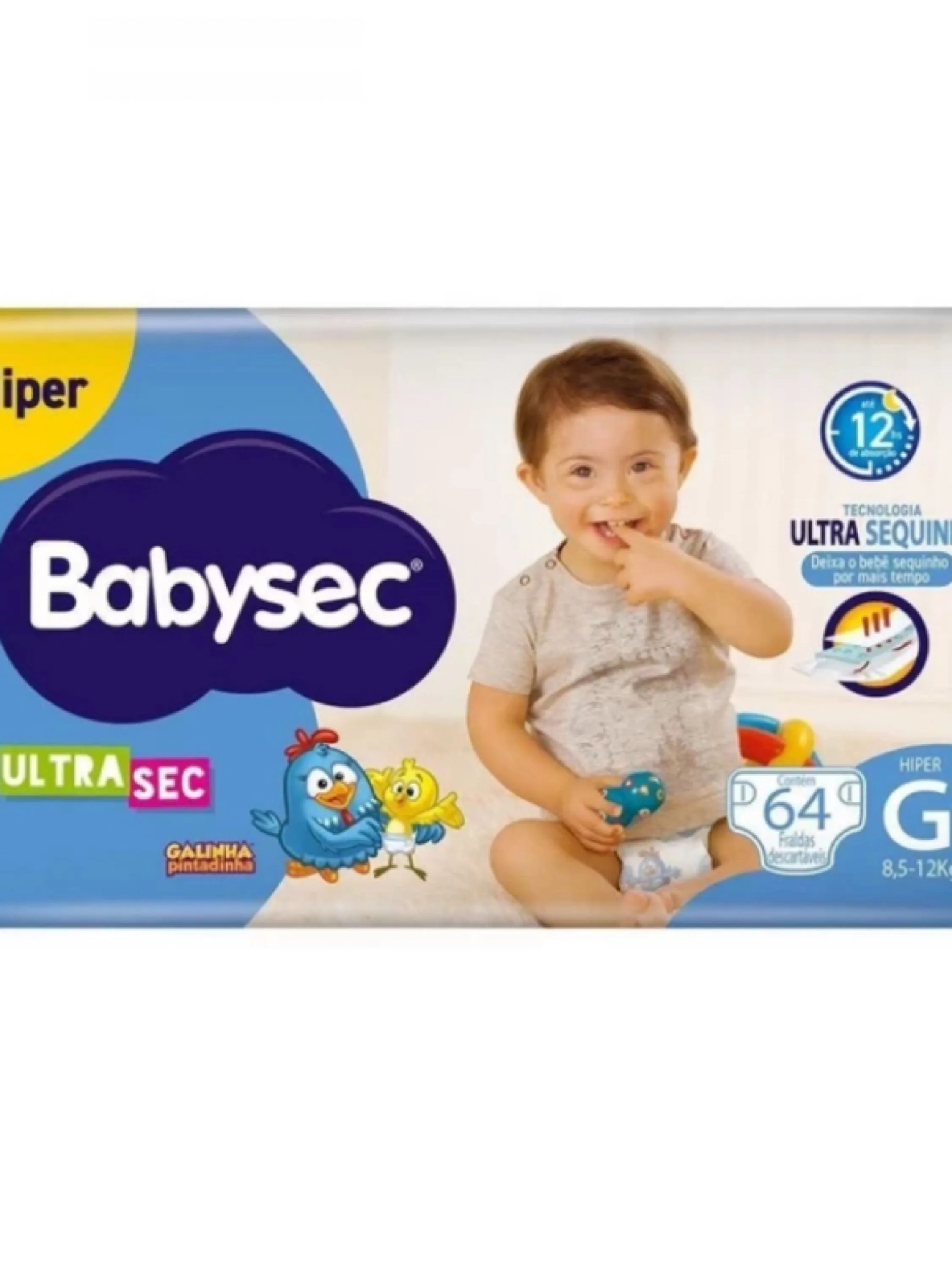 Fralda Babysec Galinha Pintadinha Ultrasec G 64 Uni