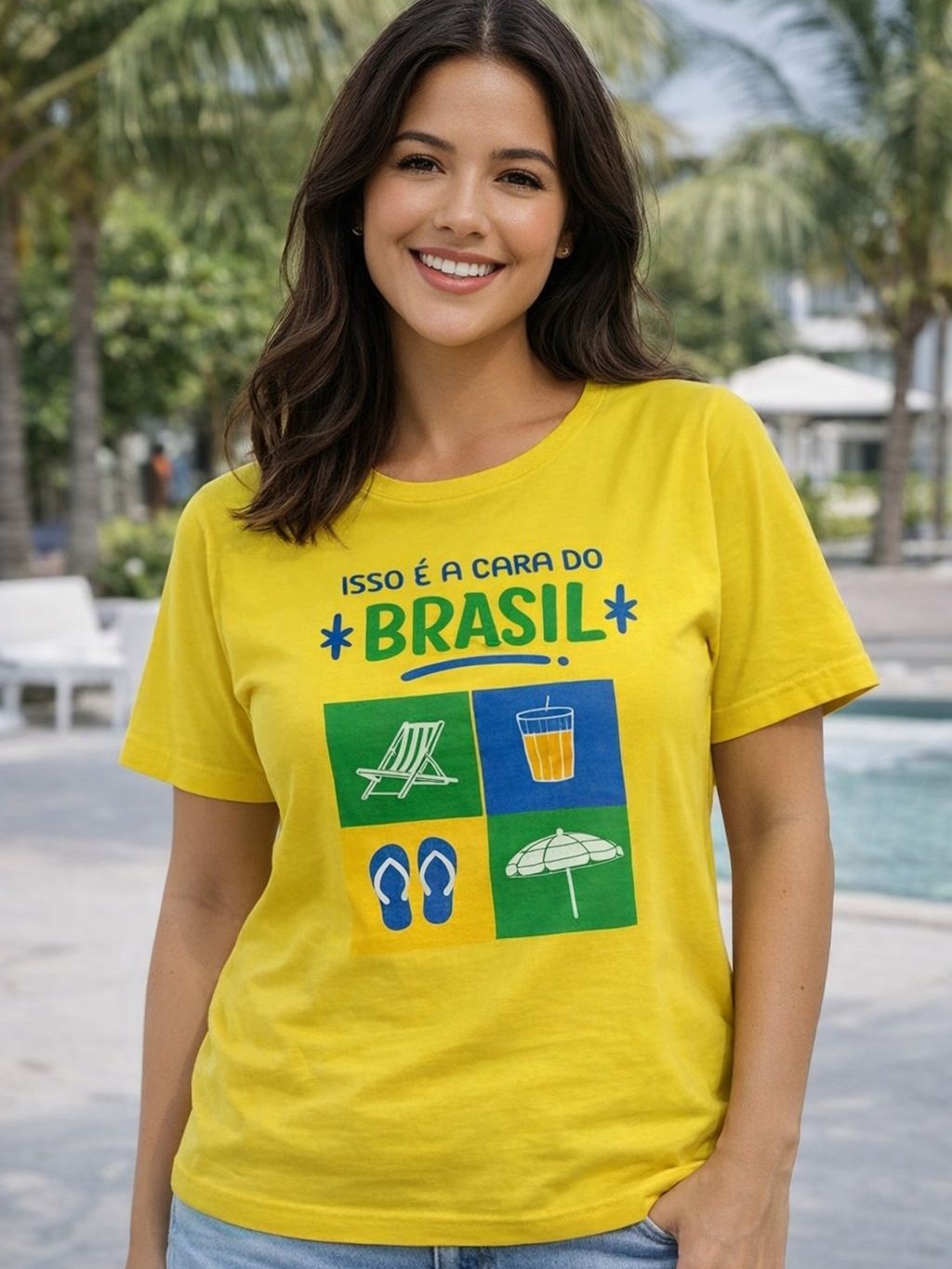 Kit 10 T-Shirts Feminina Brasil Algodão