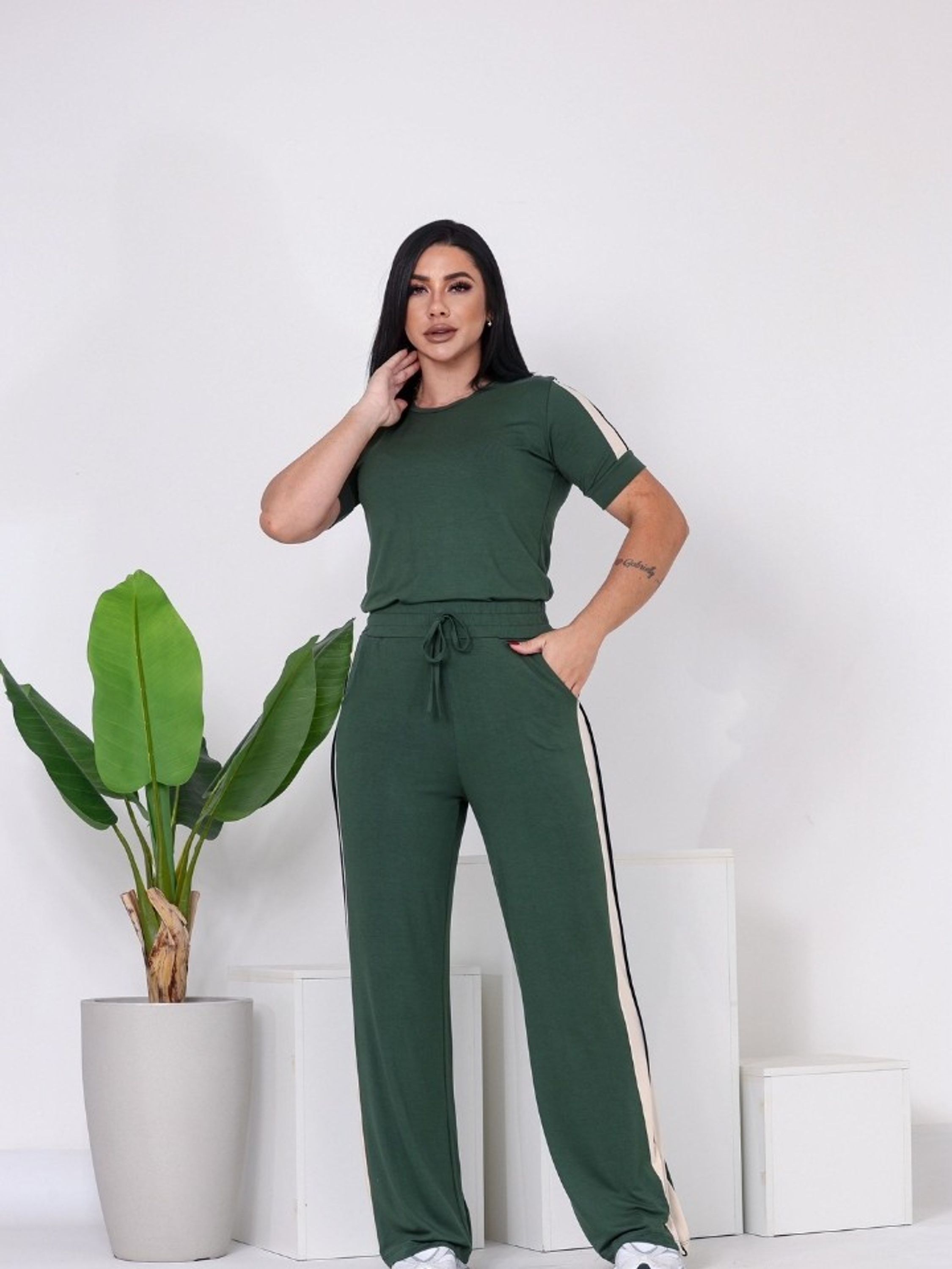 Conjunto de calça e blusa viscolycra