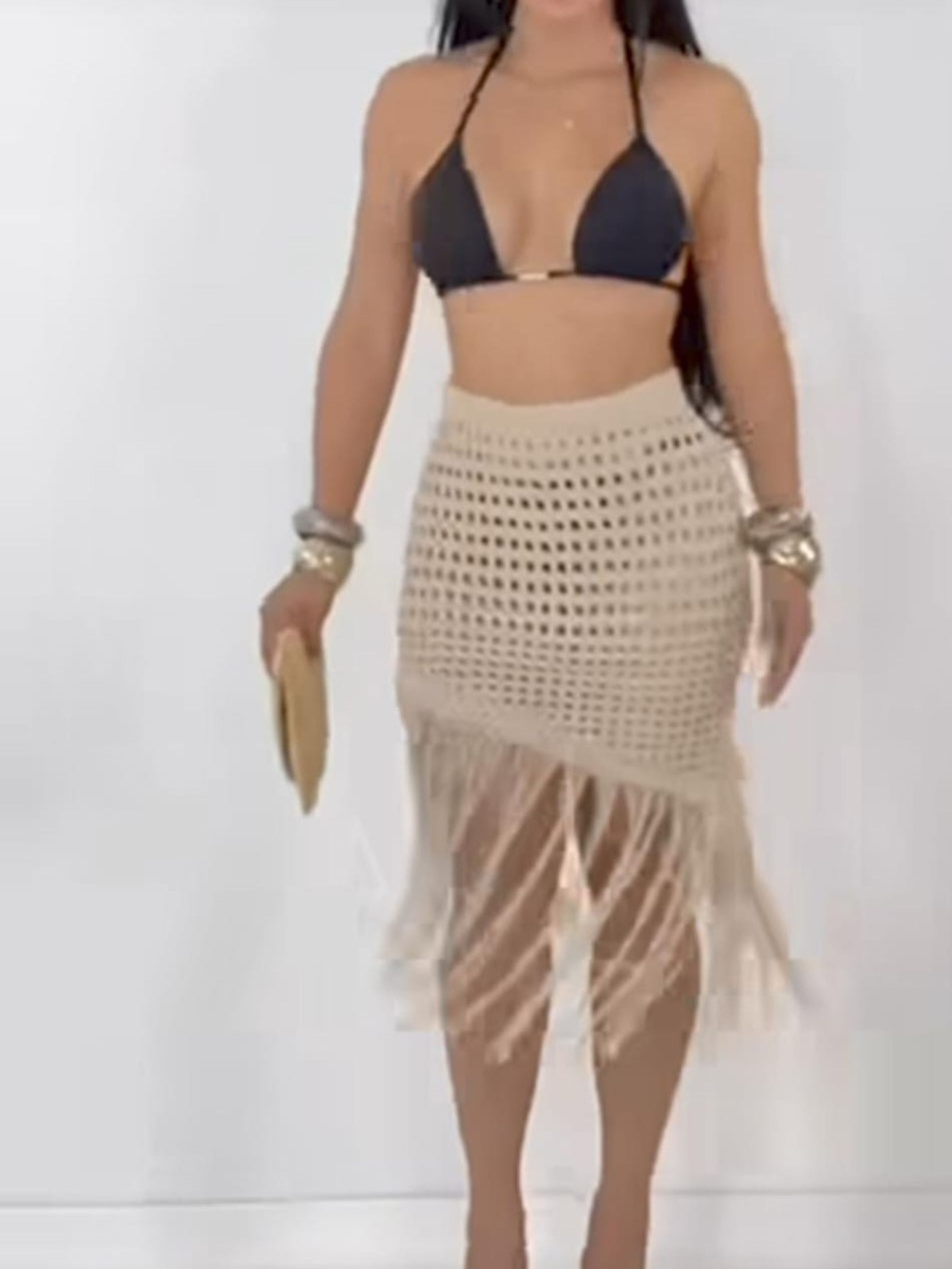 Saída de praia em tricô