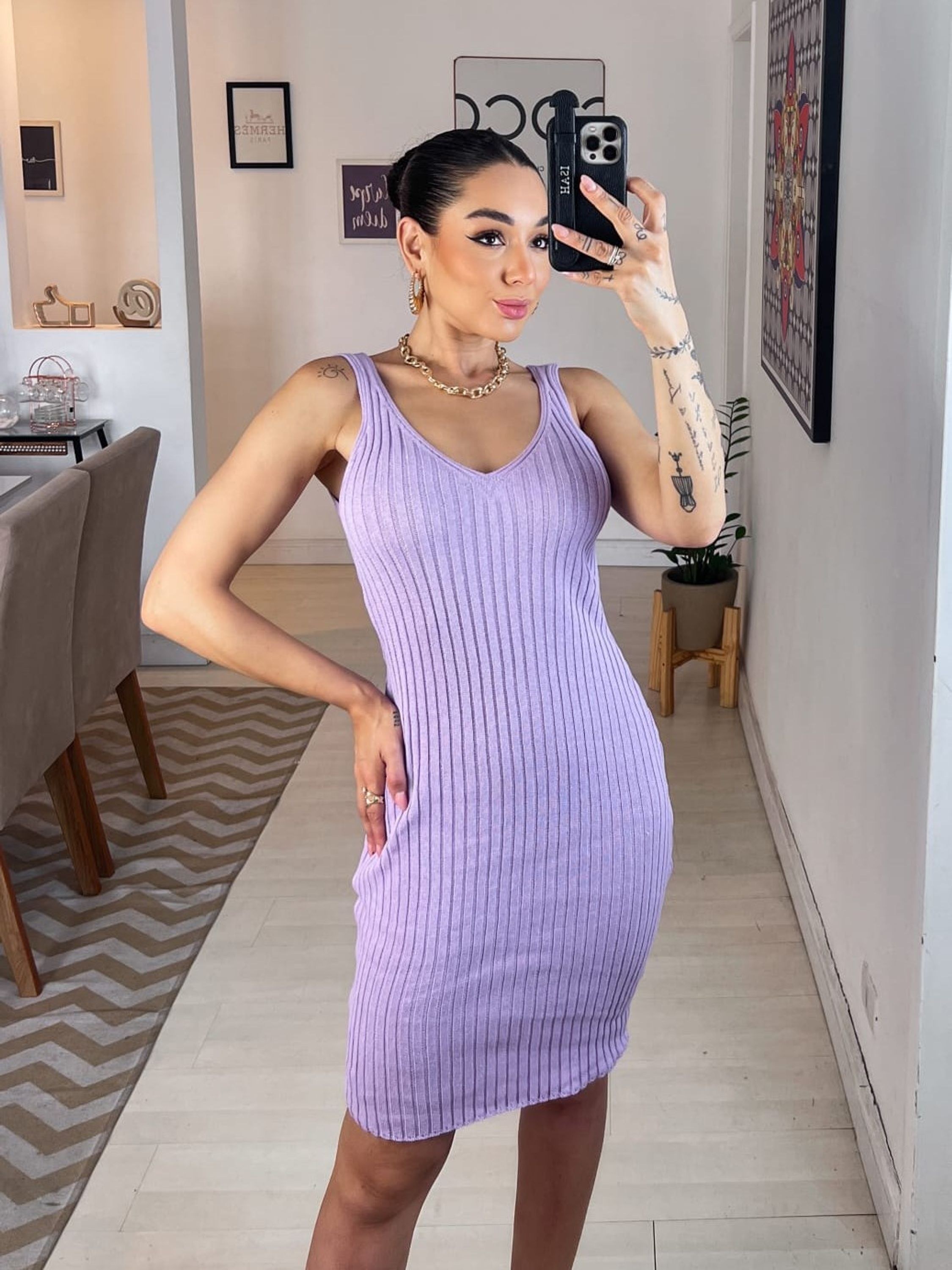 Vestido MIDI em tricô tubinho