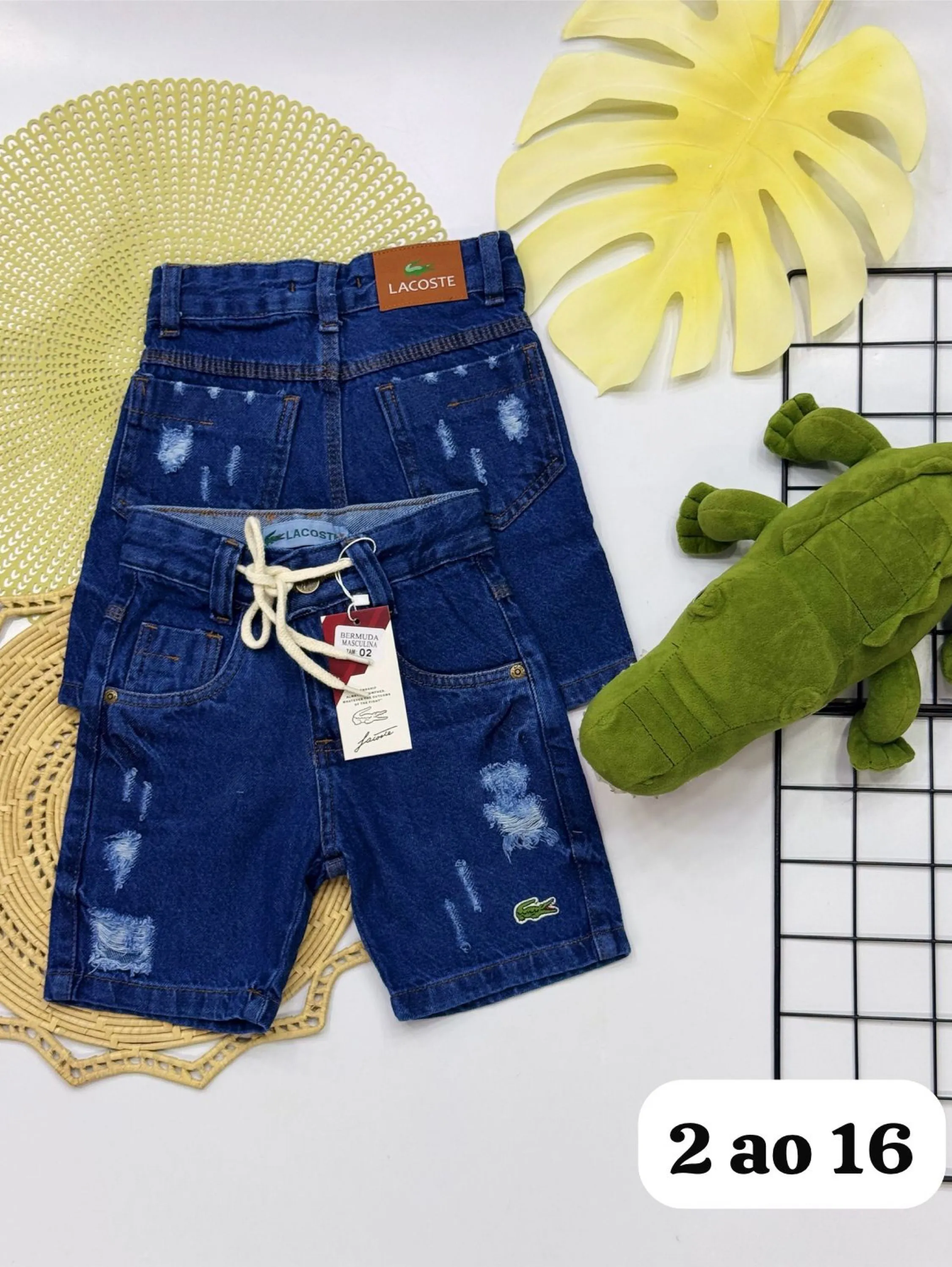 Bermuda jeans Lacoste infantil/juvenil