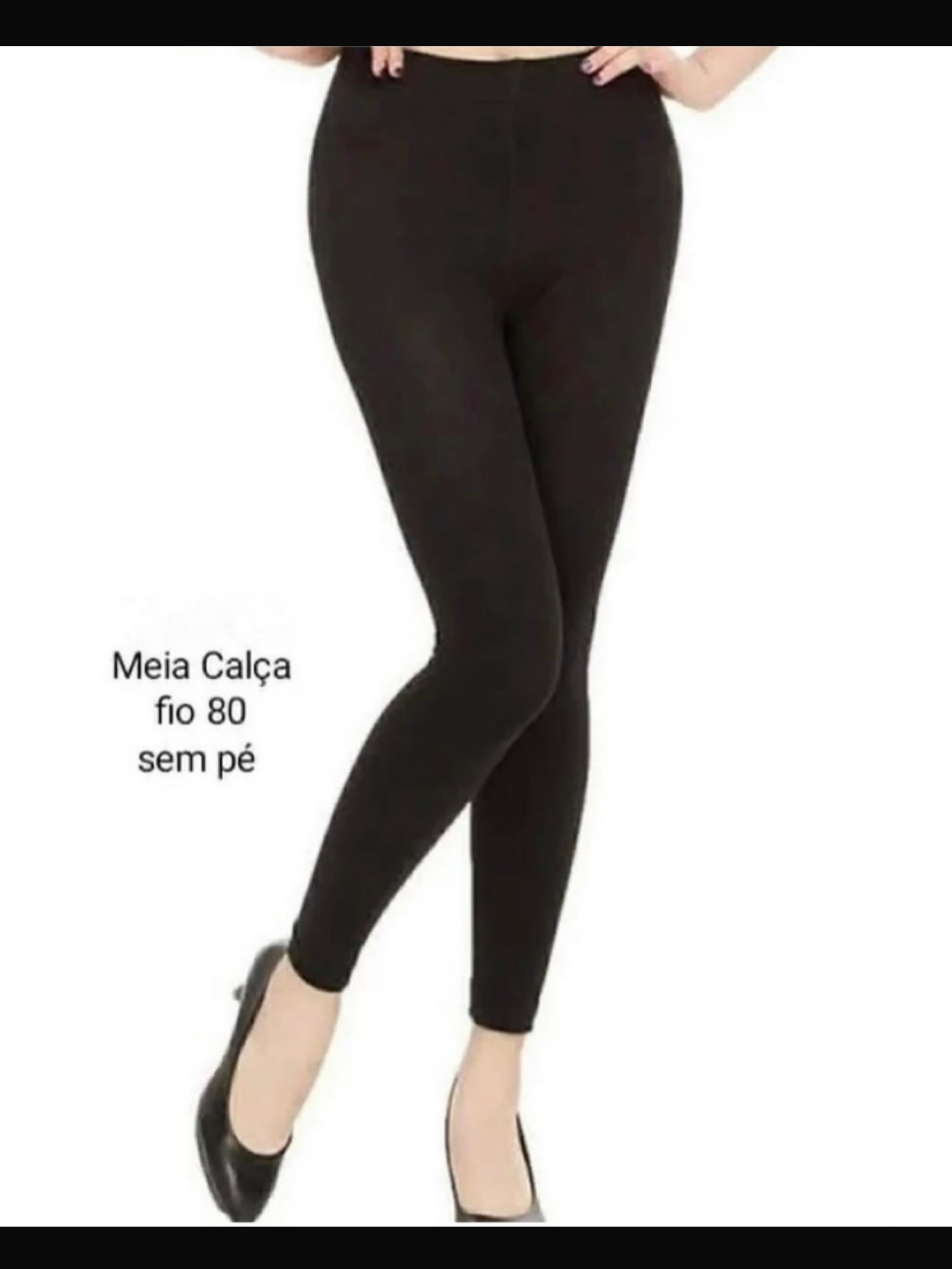 Pacote de meia calça fio 80 sem pé veste até 42