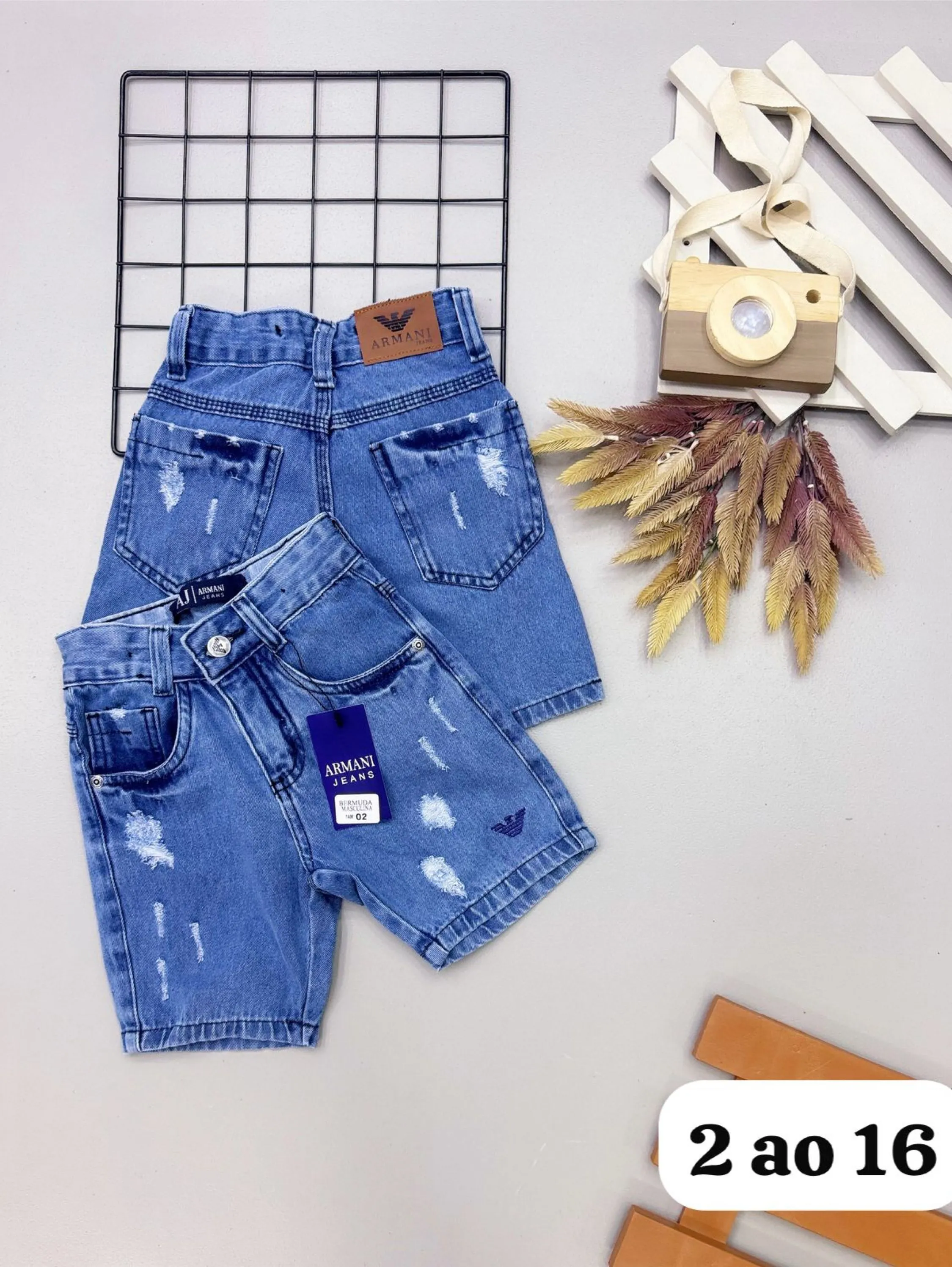 Bermuda jeans Armani infantil/juvenil