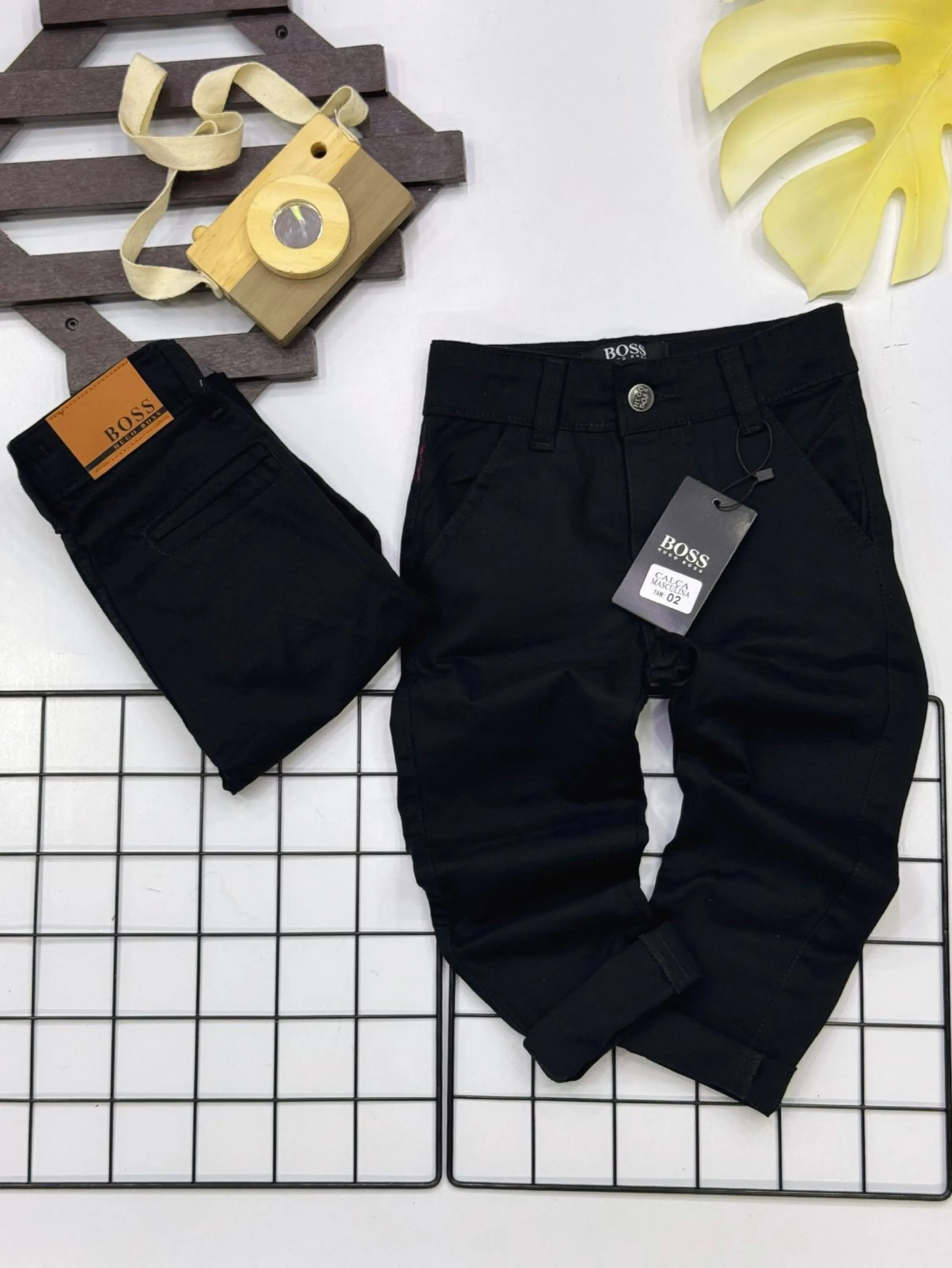 Calça de sarja Boss infantil/juvenil linha premium