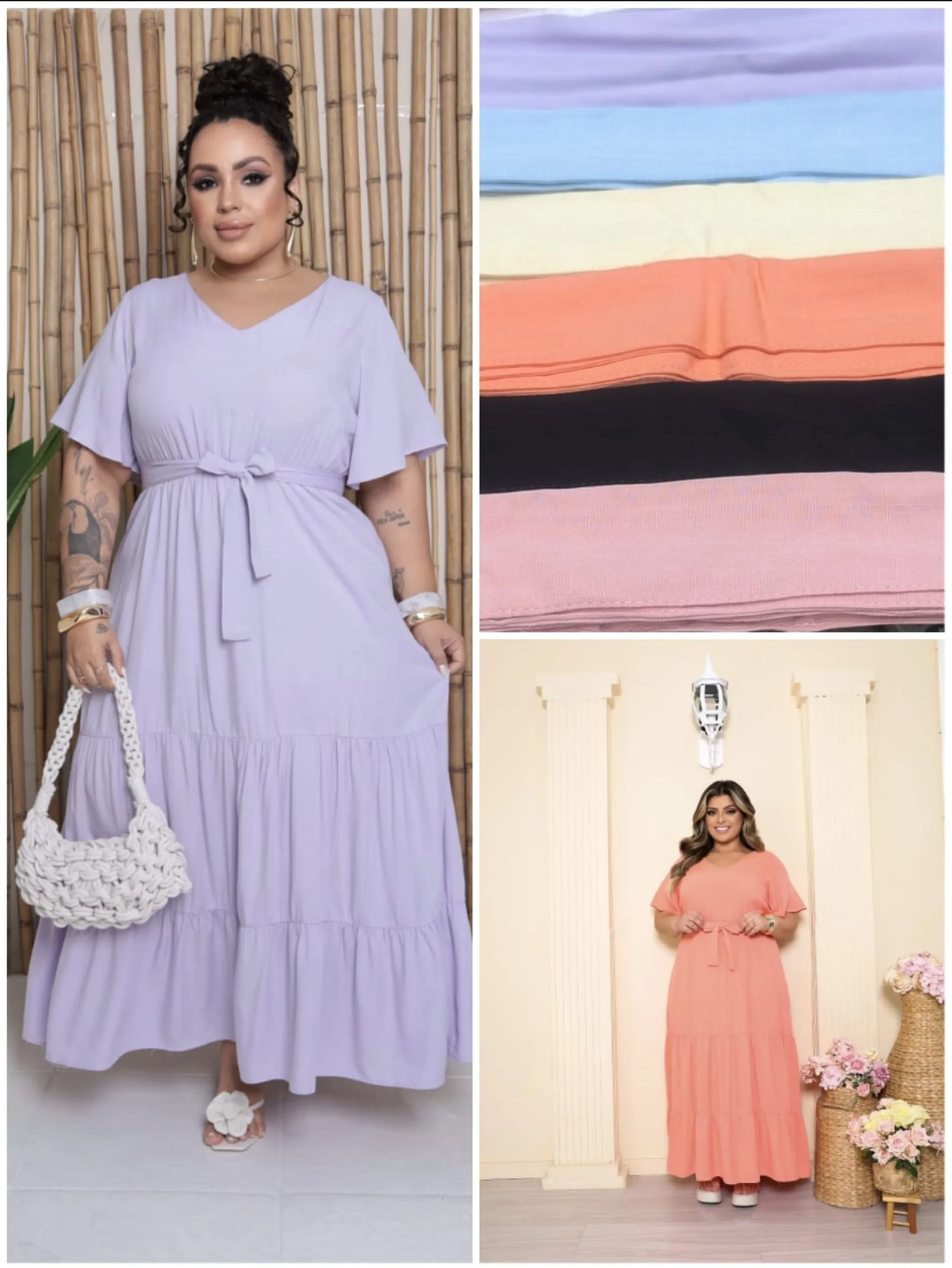 Vestido longo 3 marias Plus size