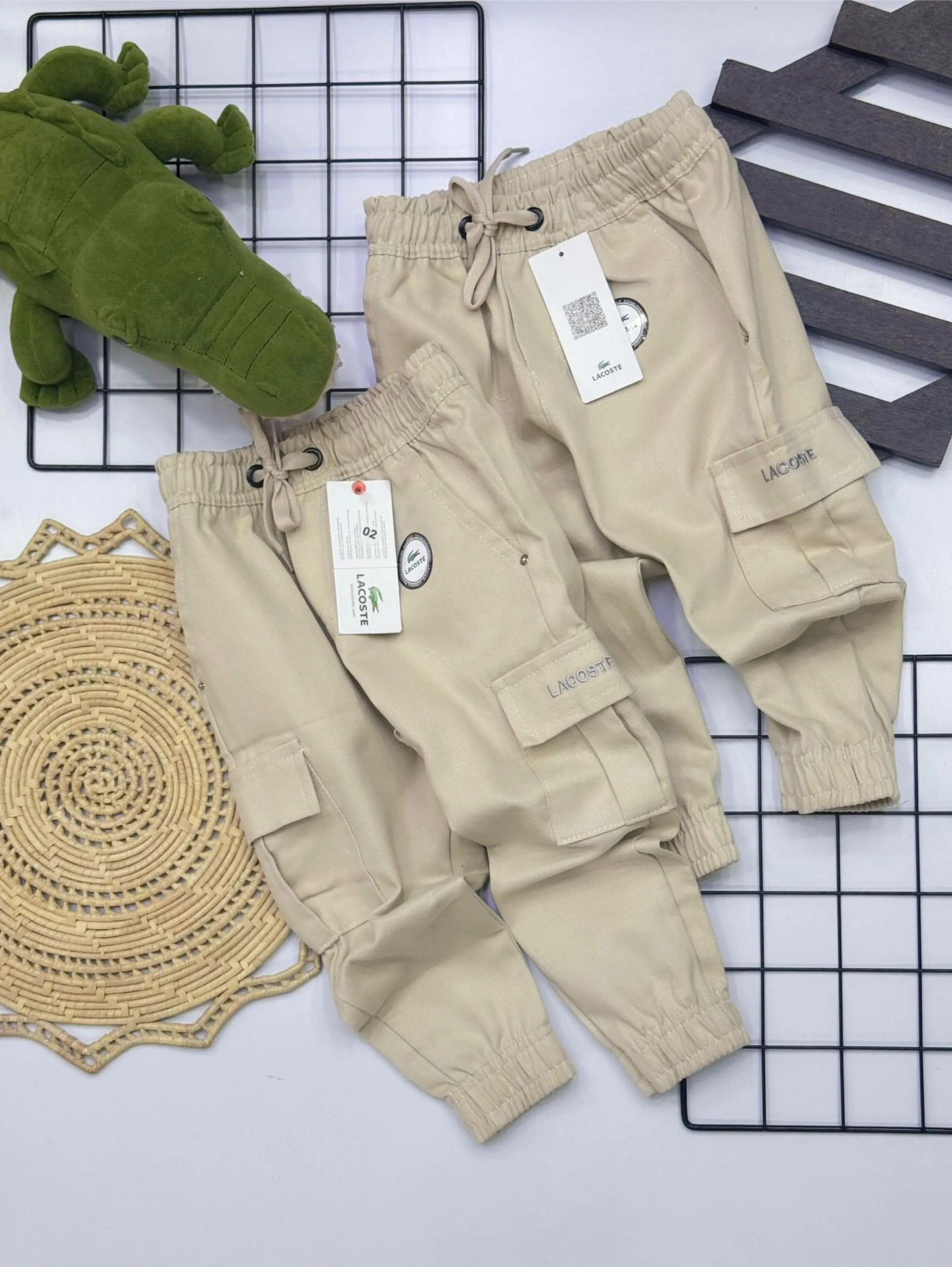 Calça Brim cargo lacoste  infantil /juvenil linha premium