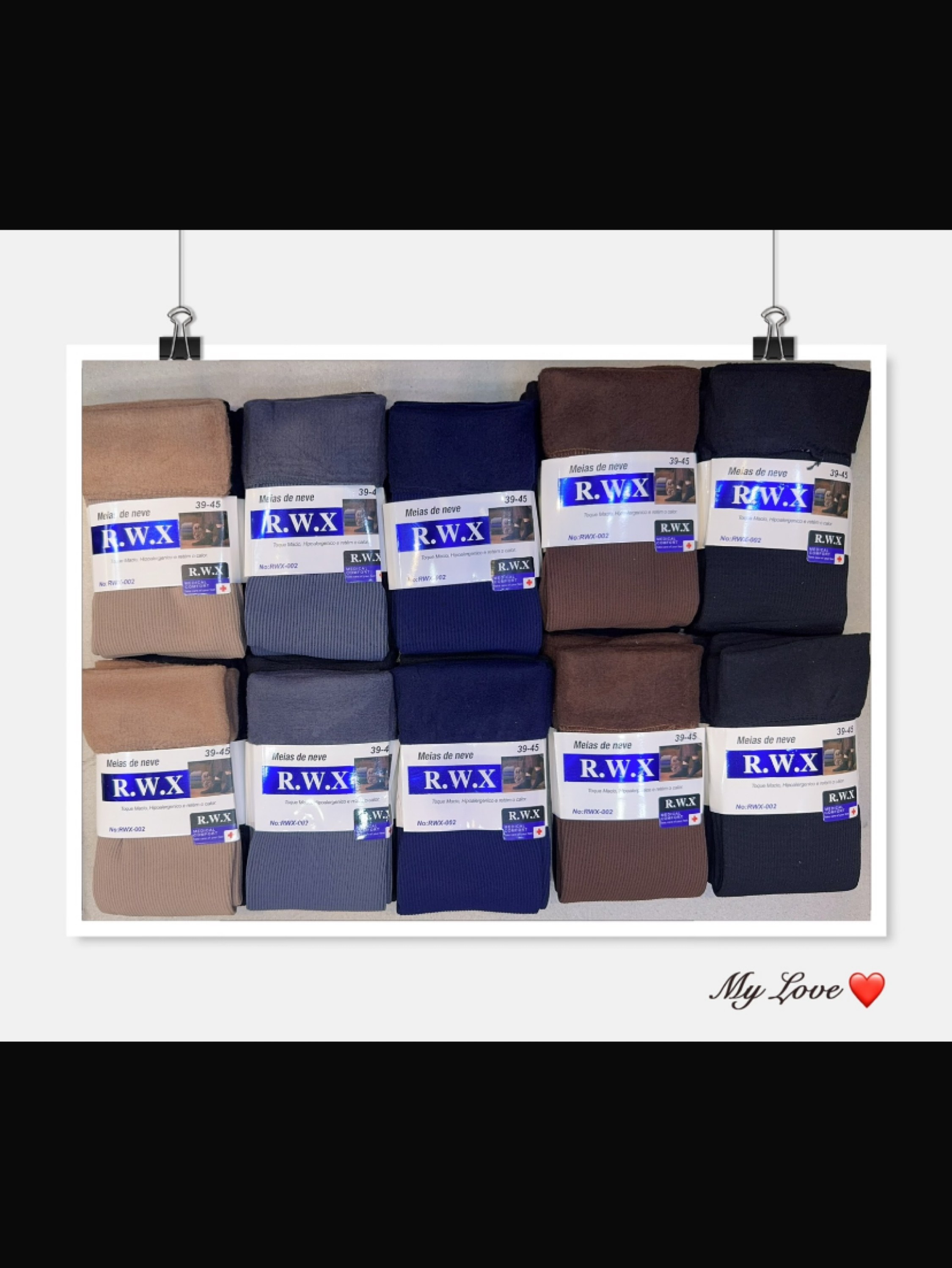 Pacote com 20 pares de meias TÉRMICAS