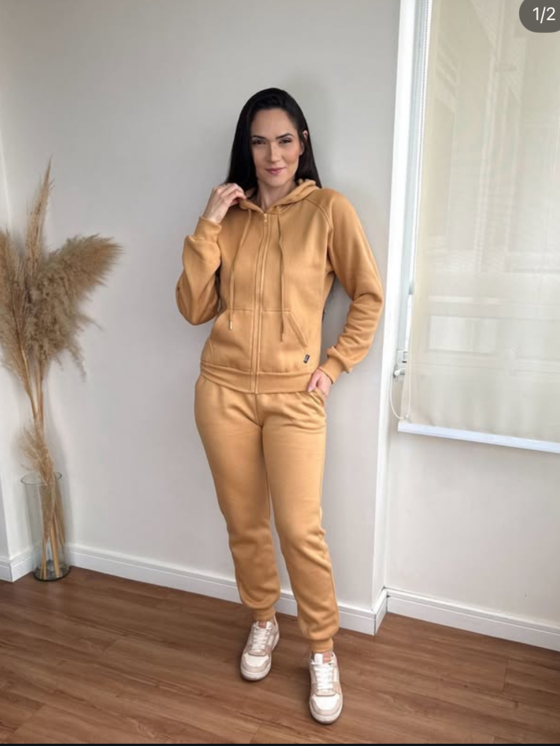 Conjunto de moletom flanelado