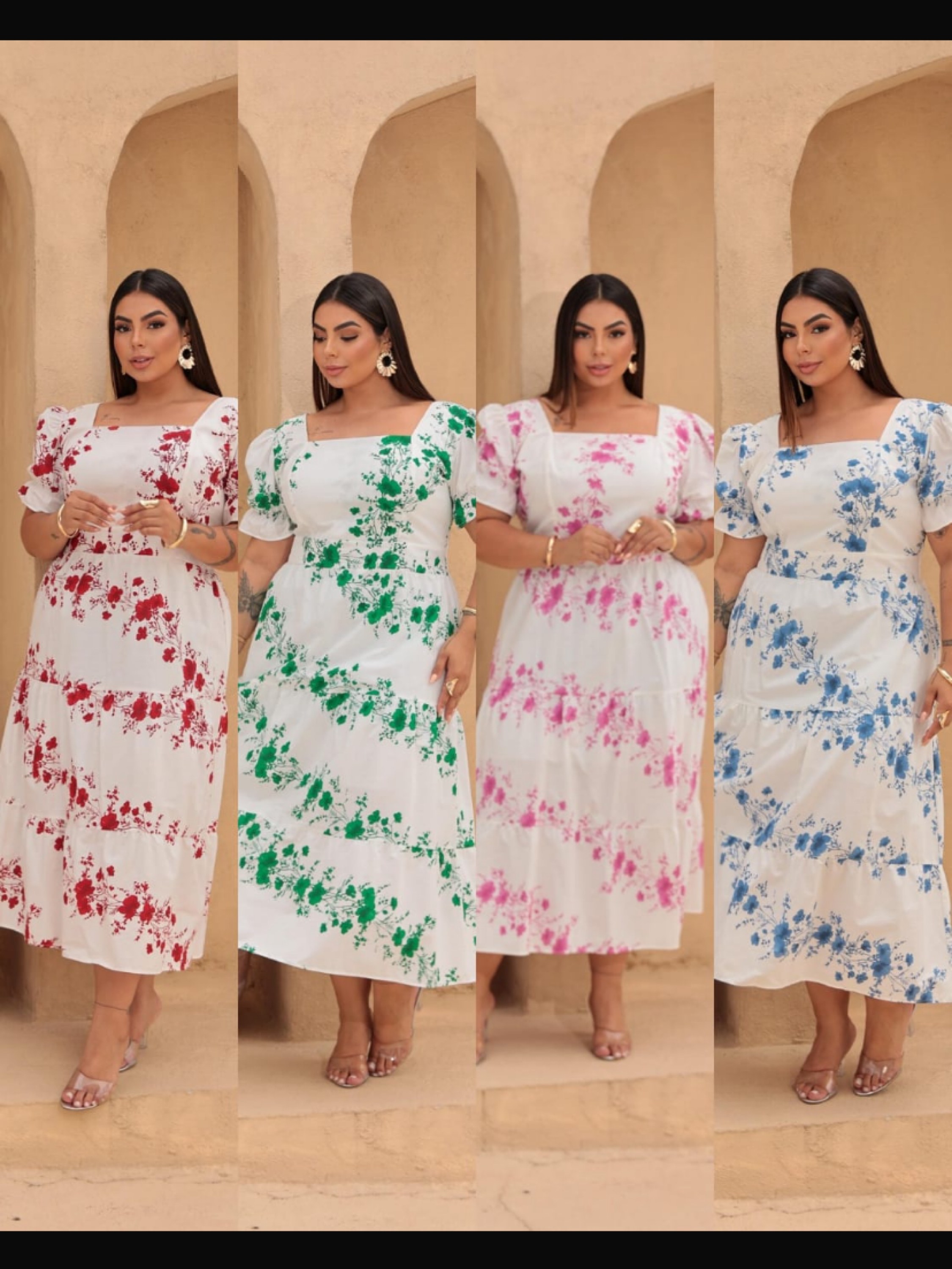 Vestido Longi estampado no Plus size