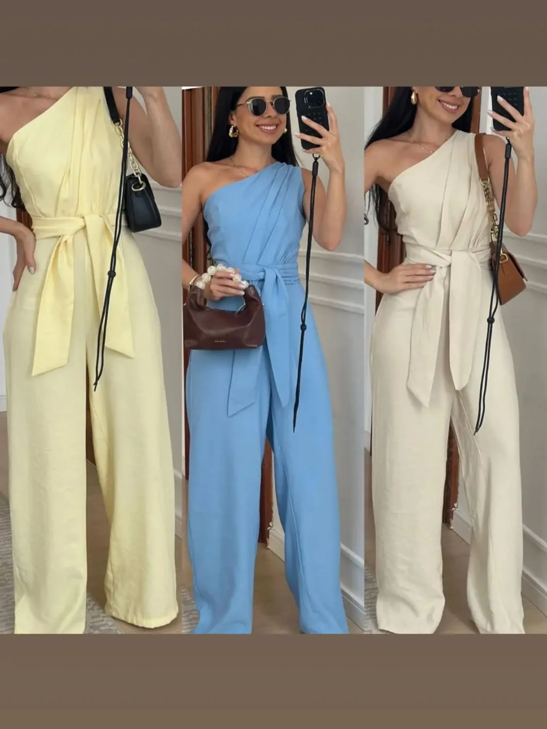Macacão Pantalona de uma alça tecido sensorial