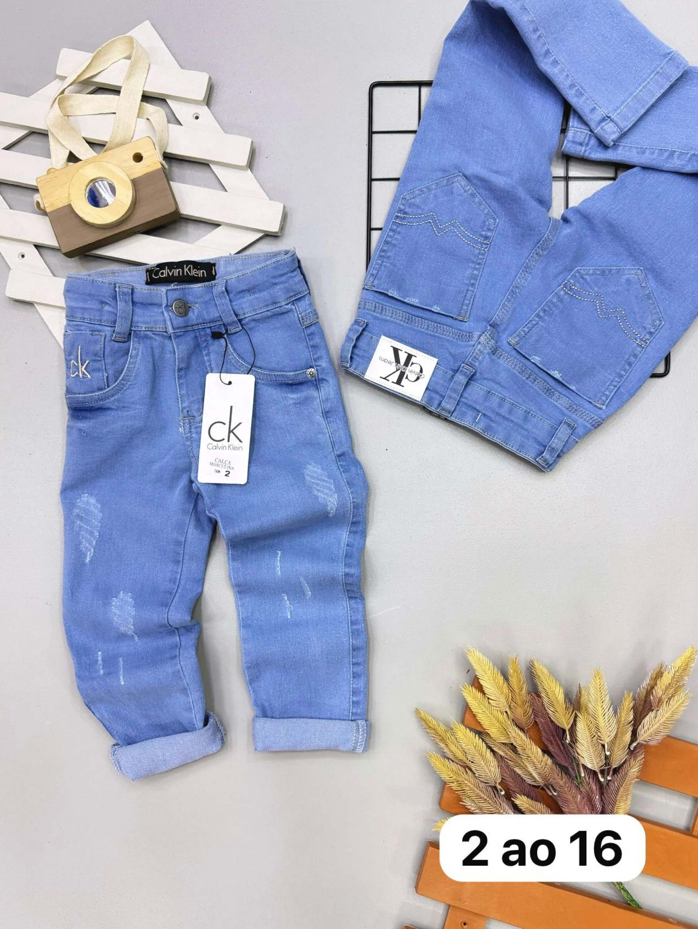 Calça jeans Calvin Klein infantil/juvenil