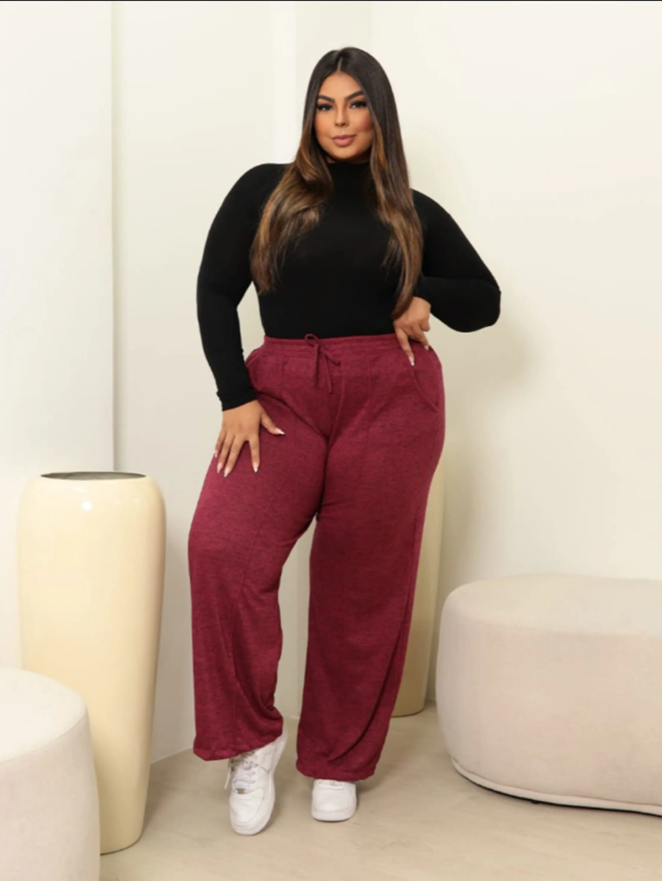 Calça pantalona PLUS SIZE tecido Lanzinha