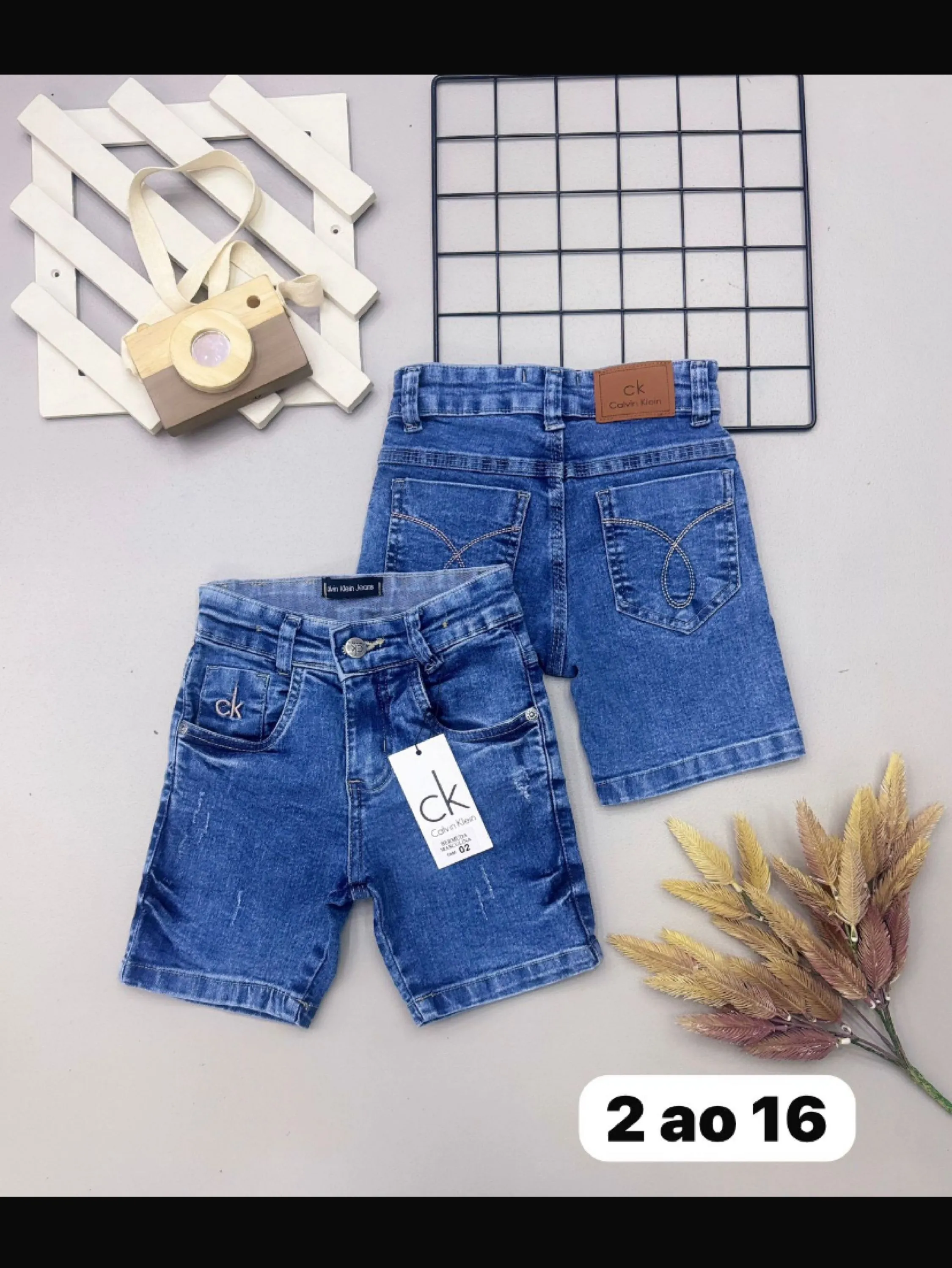 Bermuda jeans Calvin Klein infantil /juvenil