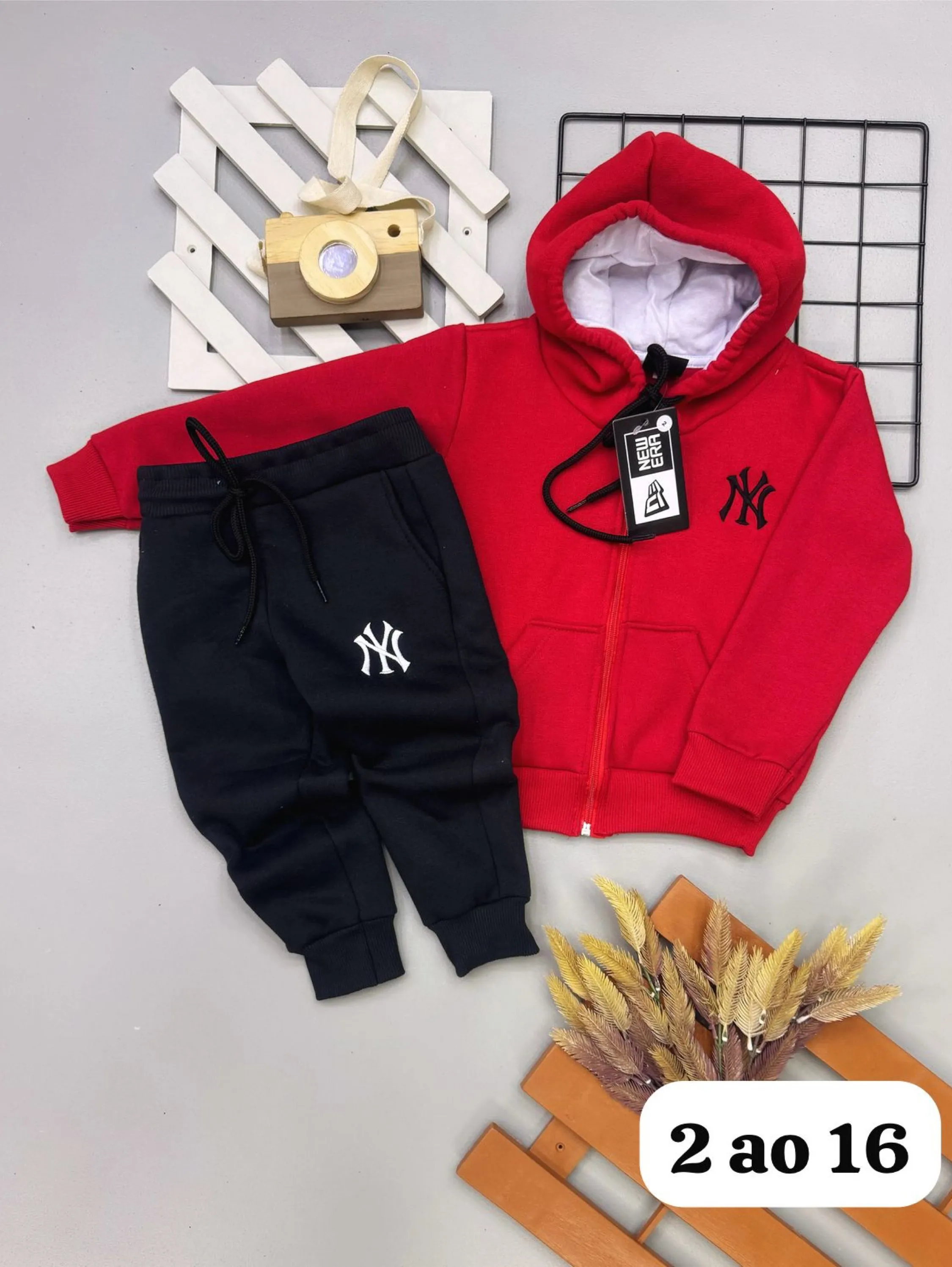Conjunto de moletom 3 cabos forrado infantil/juvenil