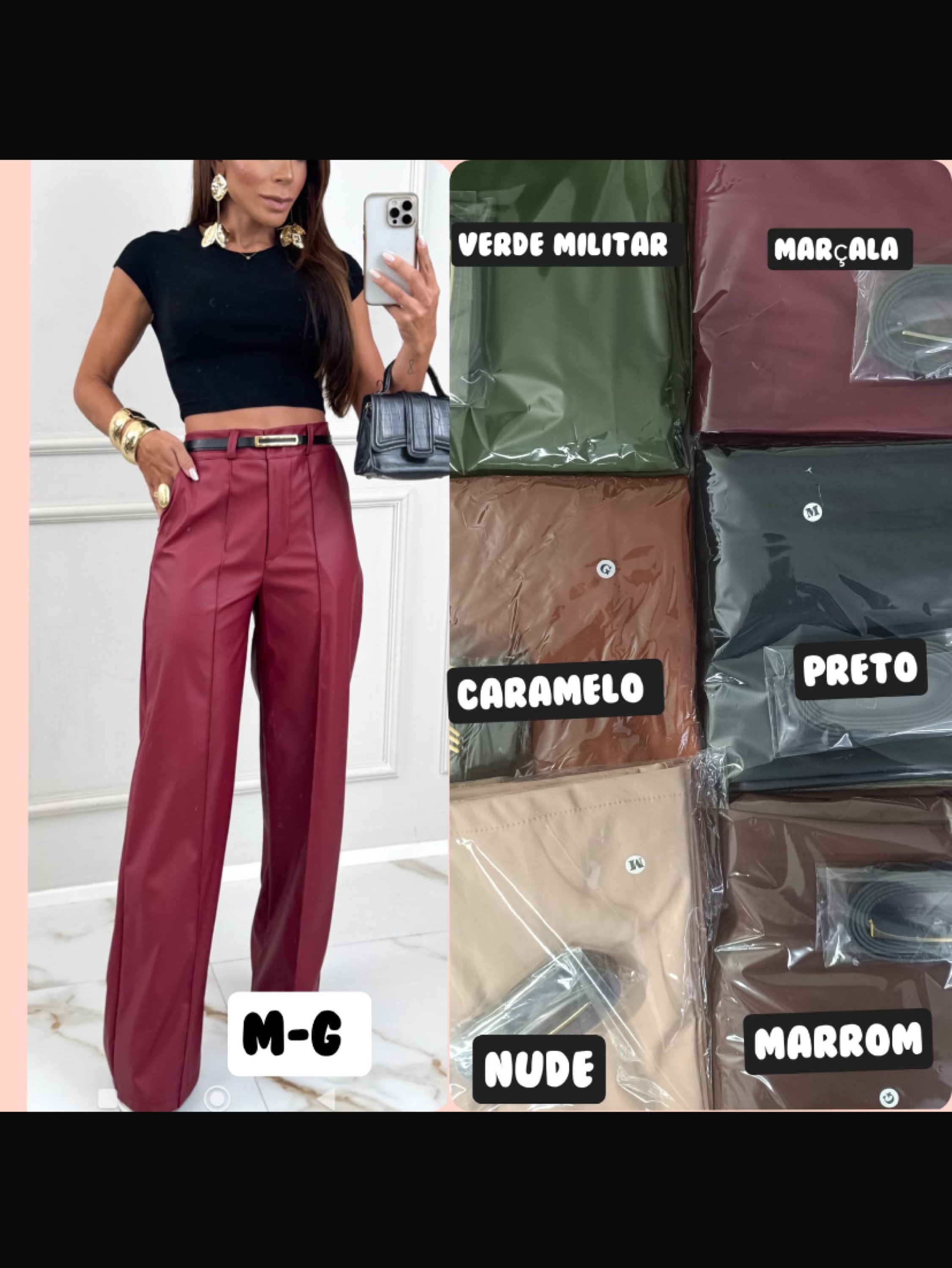 Calça Pantalona com cinto