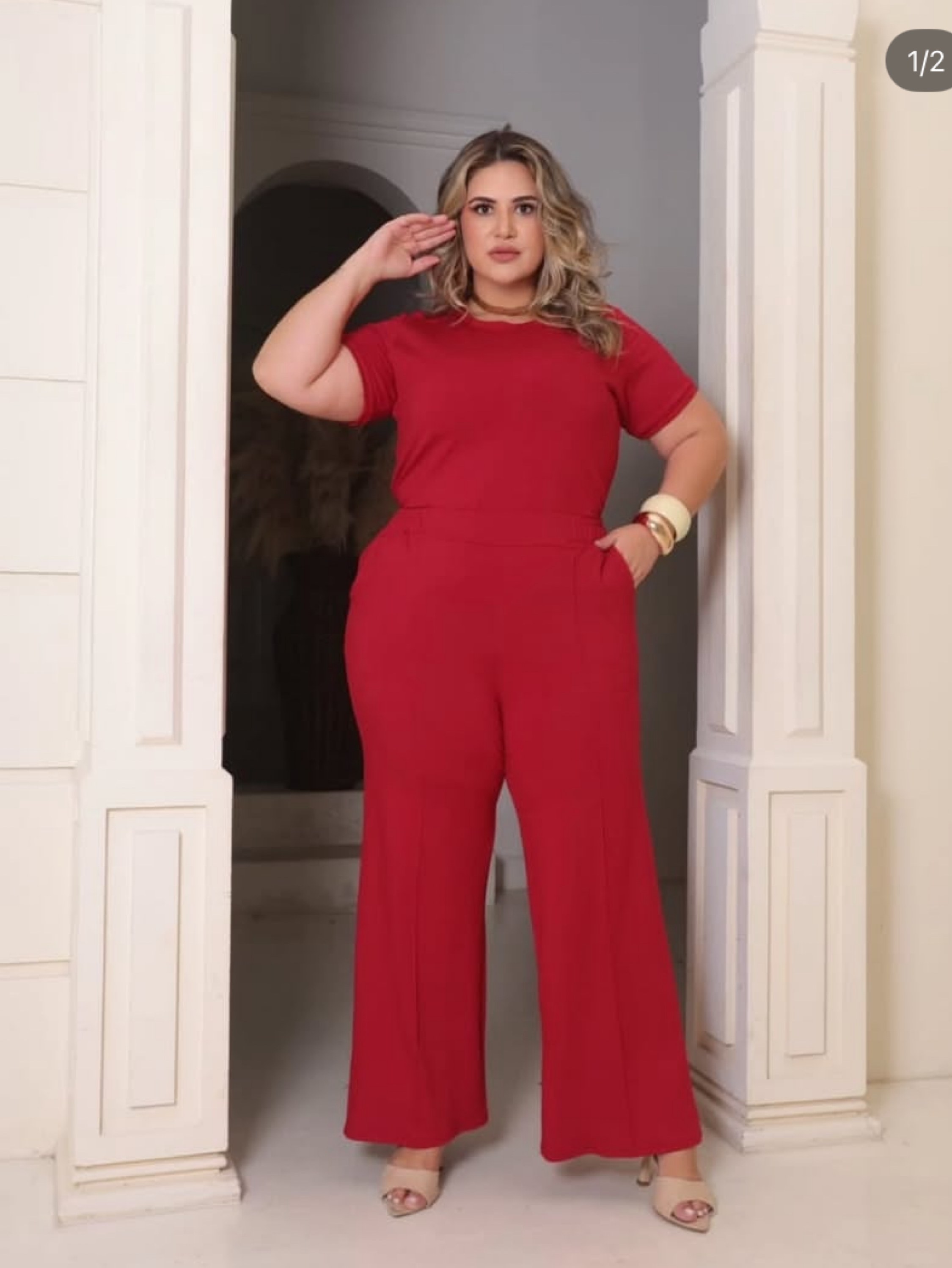 Conjunto calça Pantalona e blusa Plus size