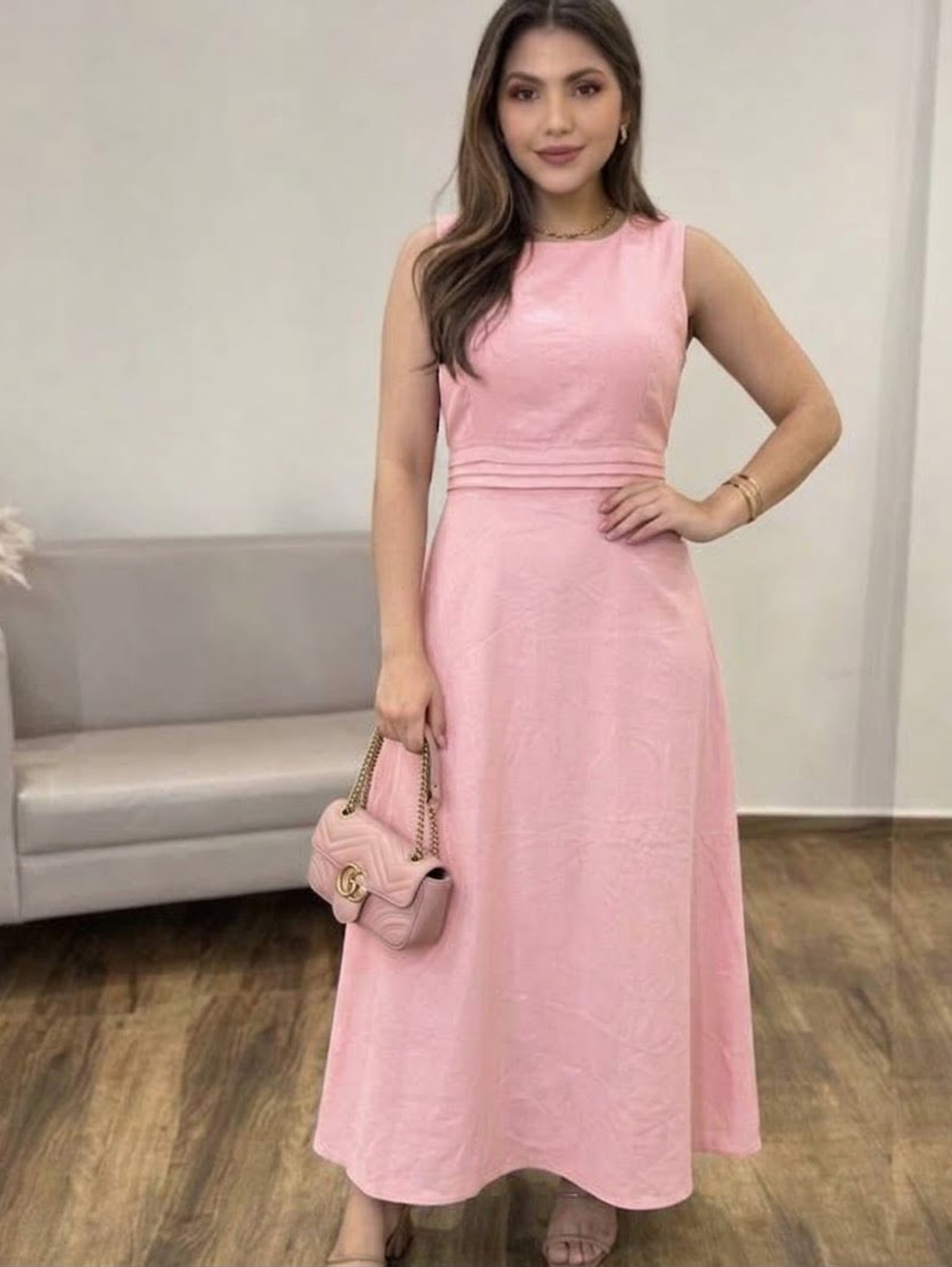 Vestido longuete regata