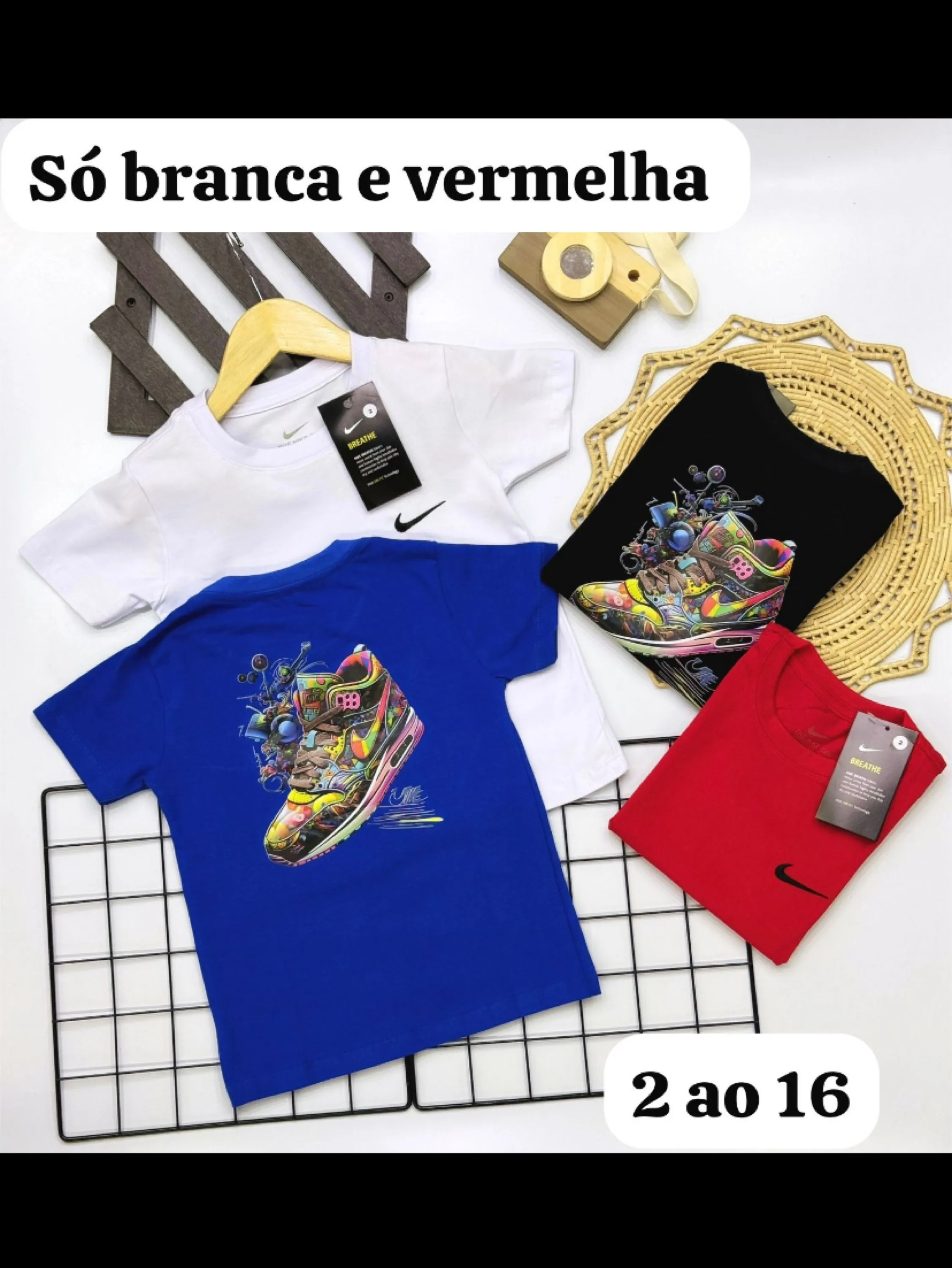 Camiseta Nike infantil/juvenil malha peruana linha premium