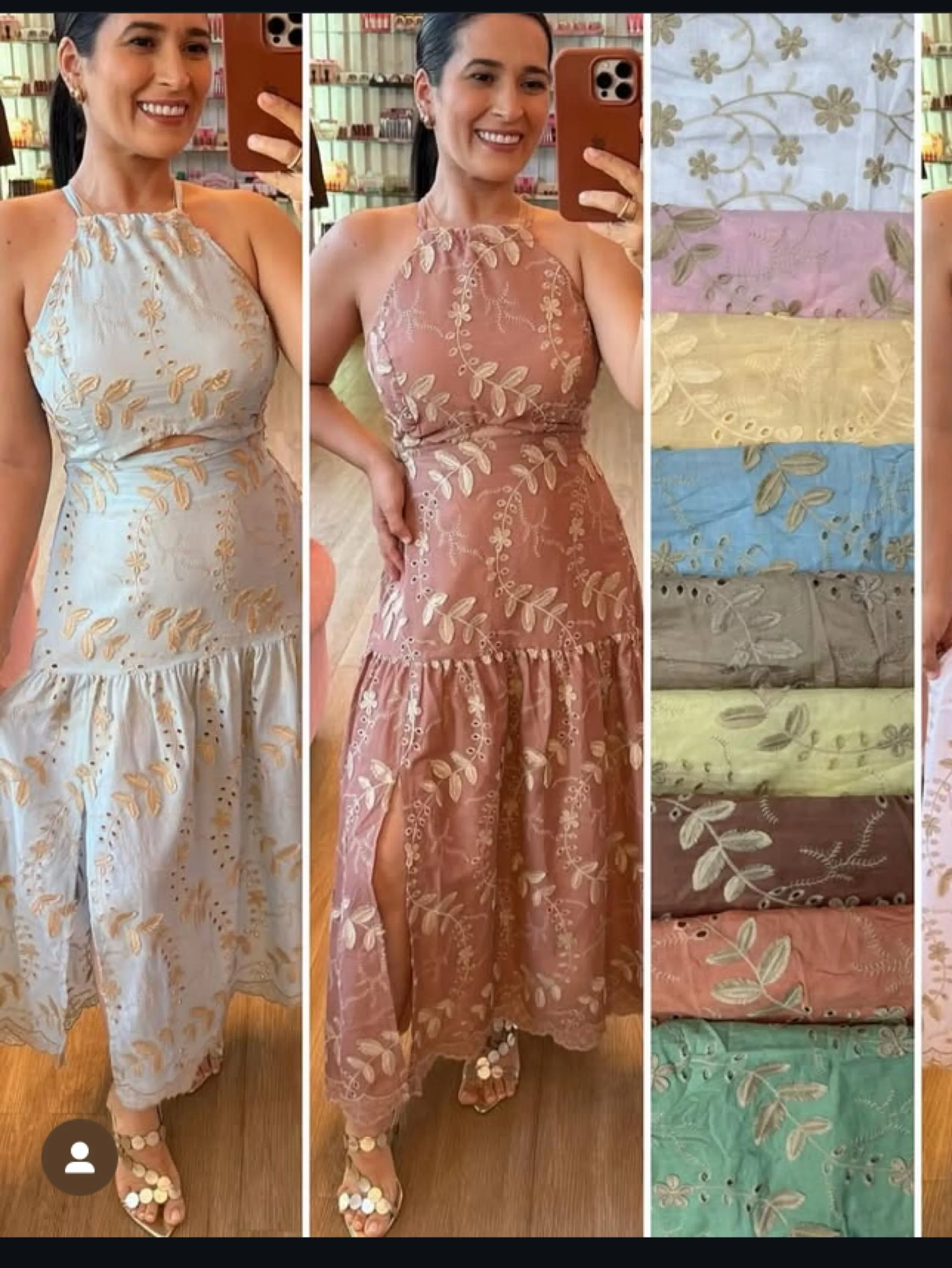 Vestido em lesse tamanho único veste até 40