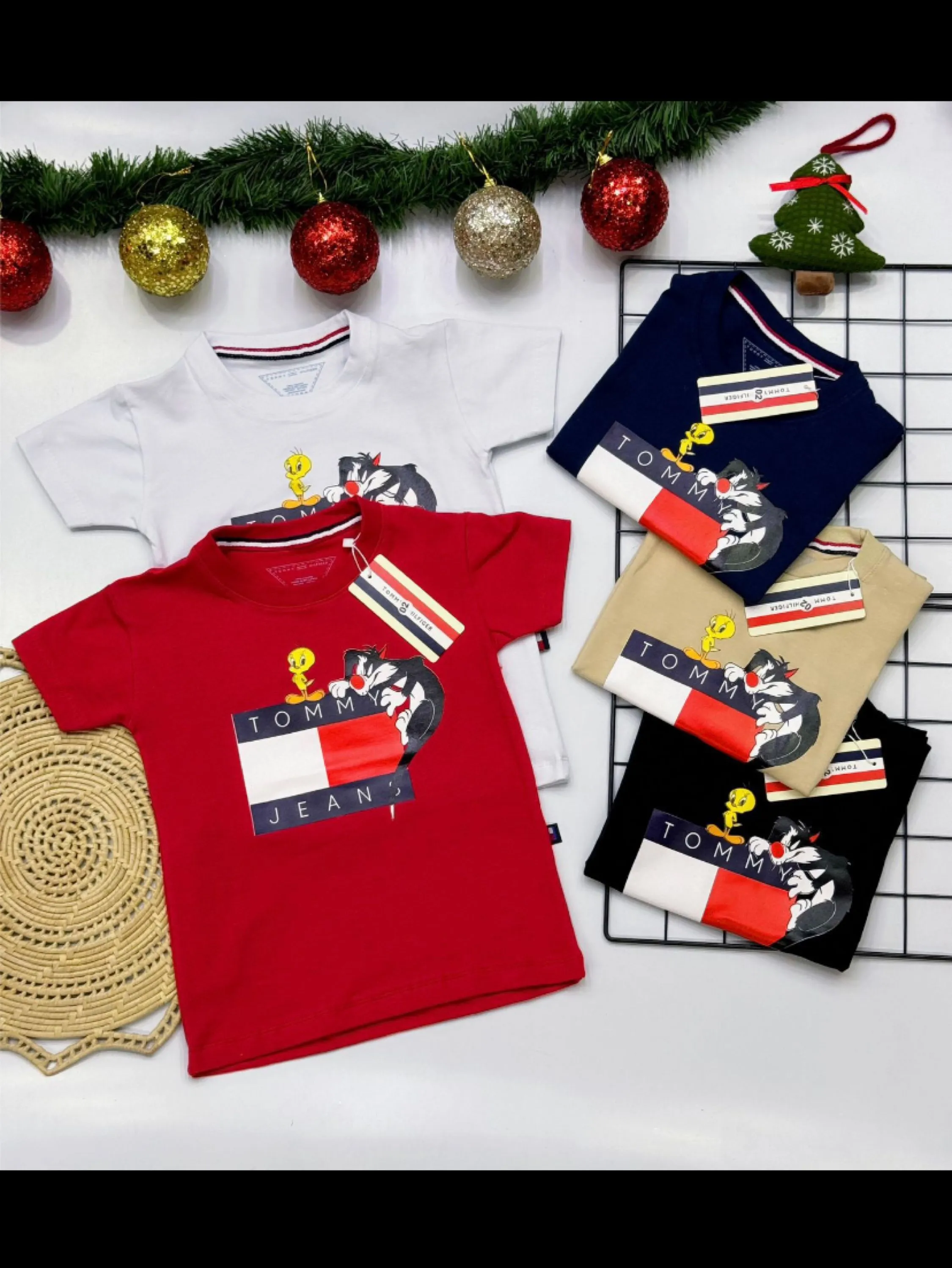 Camiseta Tommy infantil/juvenil malha peruana