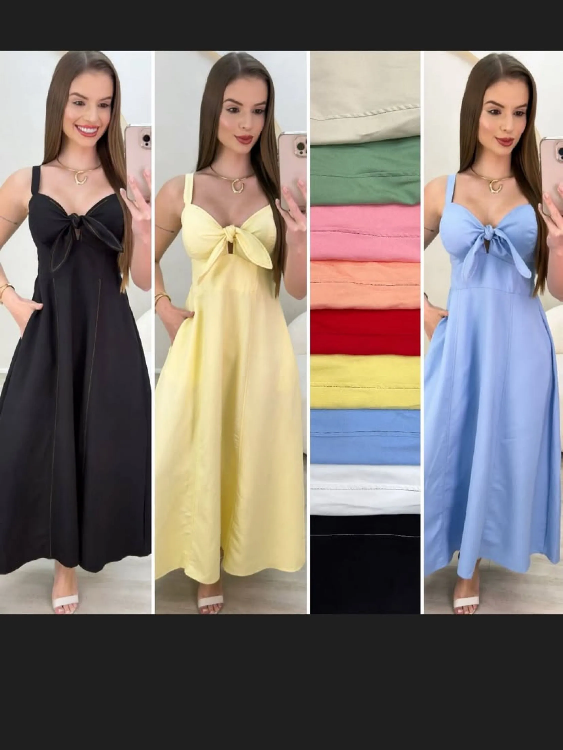 Vestido mídi com Borjo ,alça regulável e elastex atrás