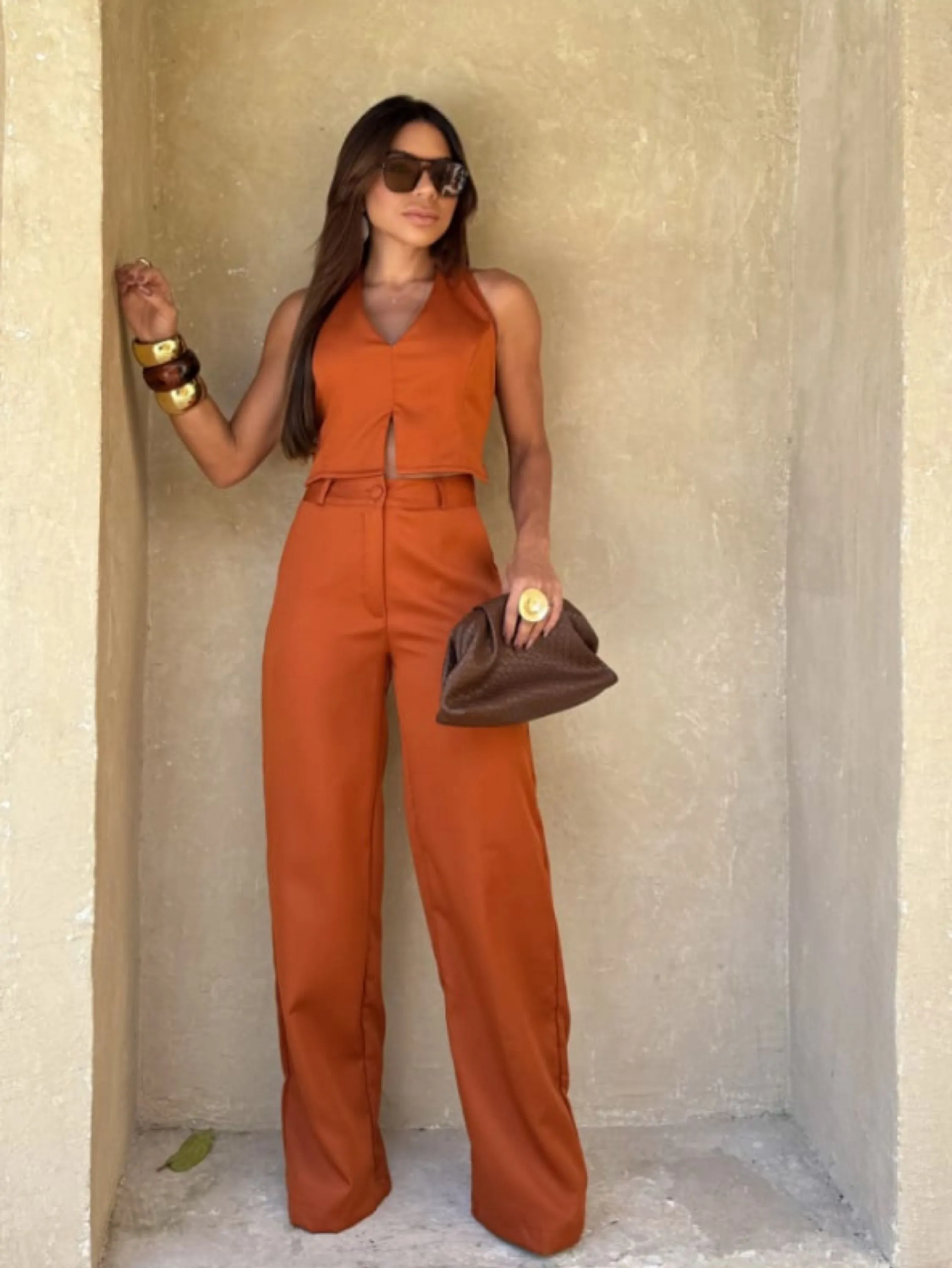 Conjunto Monique tecido alfaiataria (peças 7)
