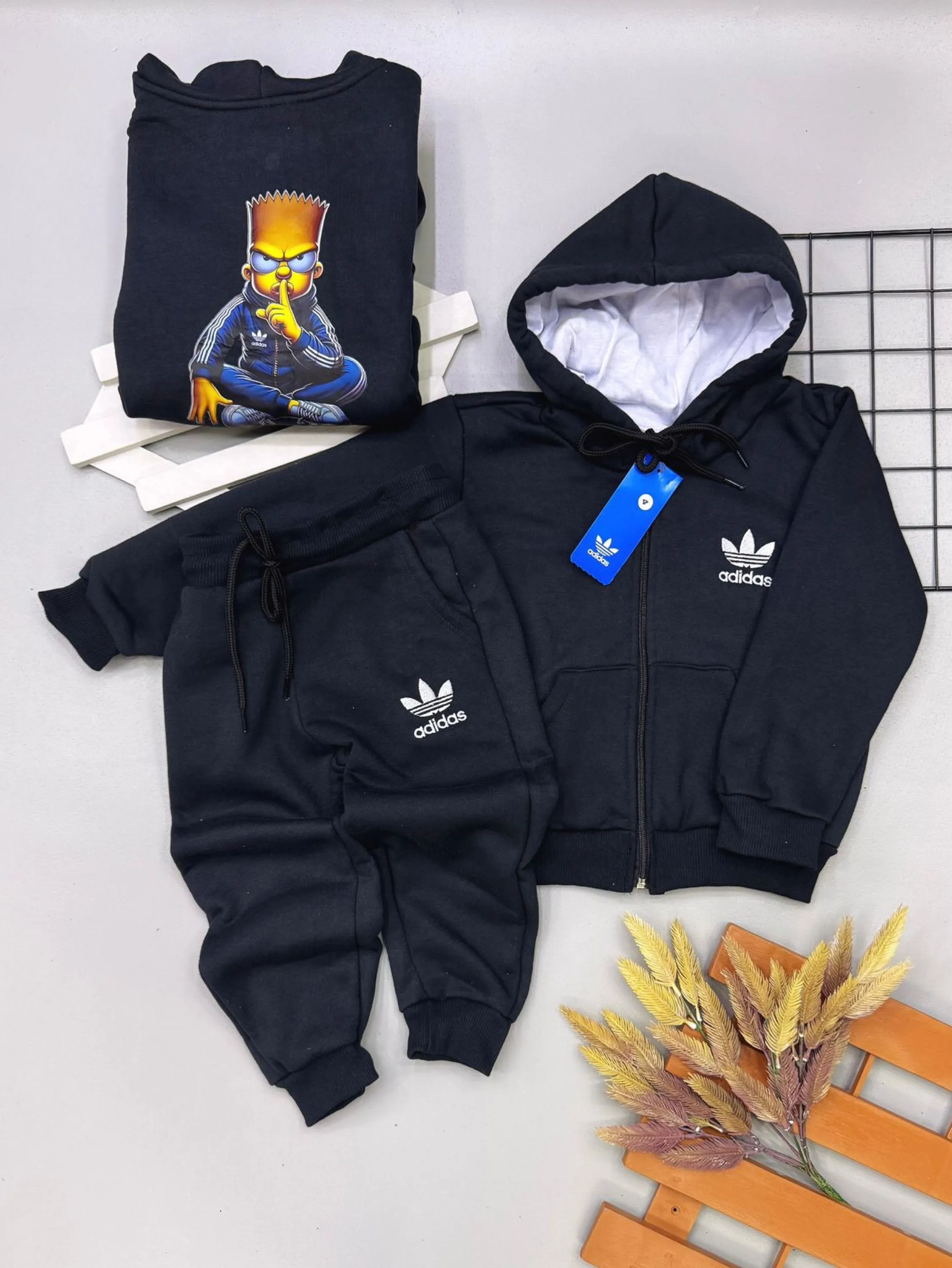 Conjunto Adidas de moletom 3 cabos infantil/juvenil