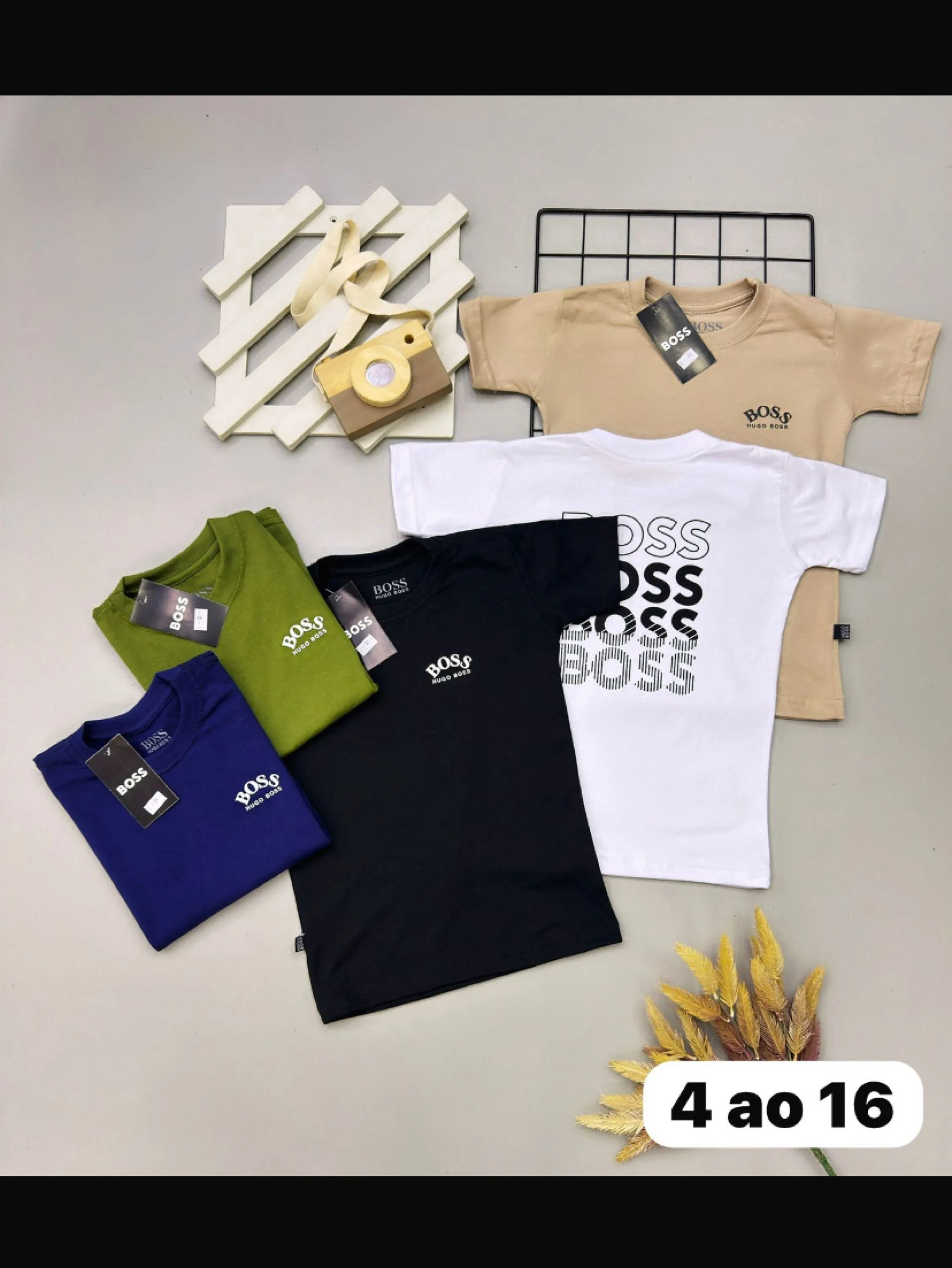 Camiseta Boss  manga curta infantil/uuvenil 100% algodao