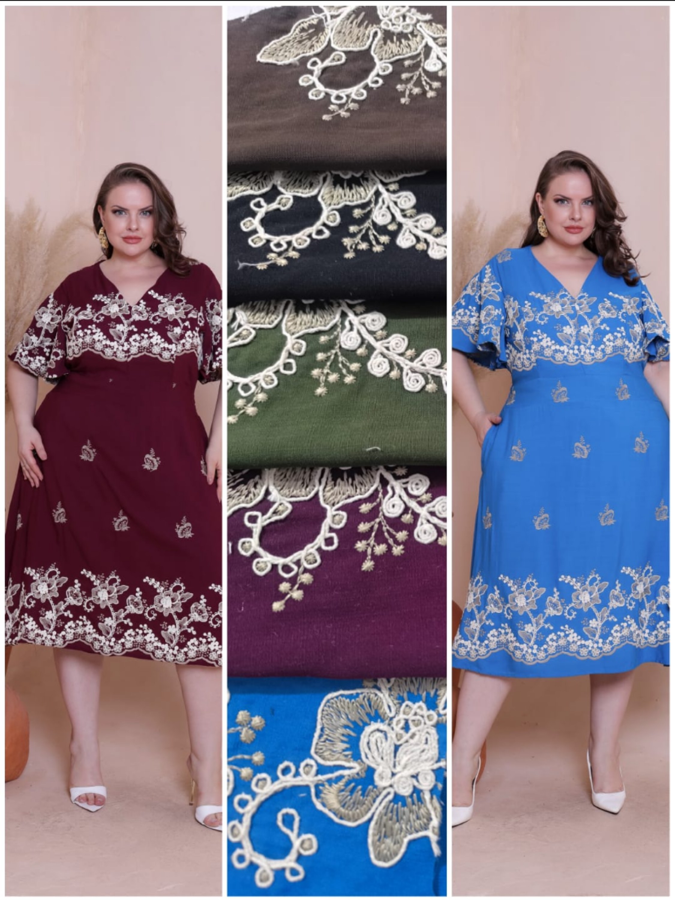 Vestido Lorena bordado Plus size