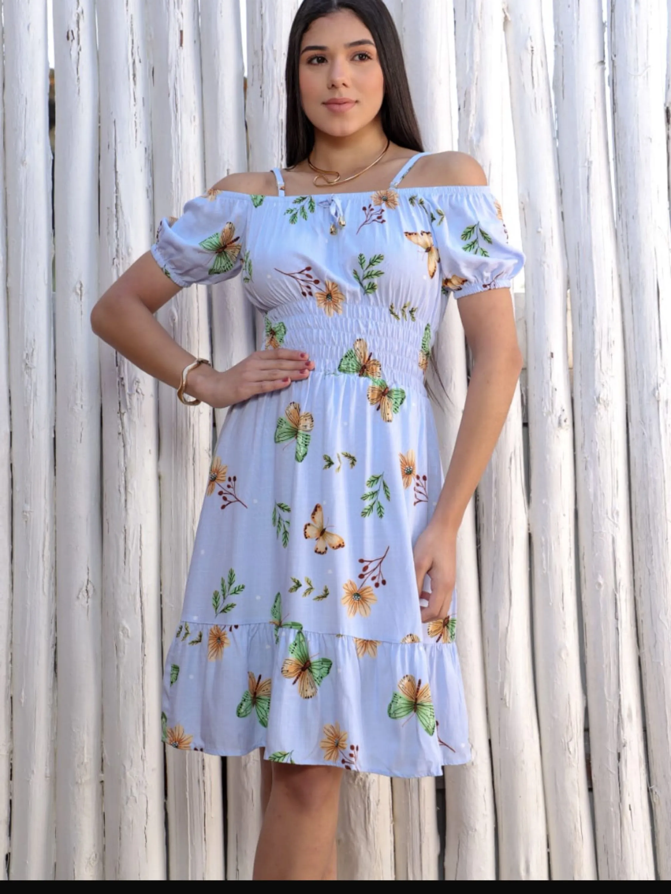 Vestido juvenil estilo ciganinha