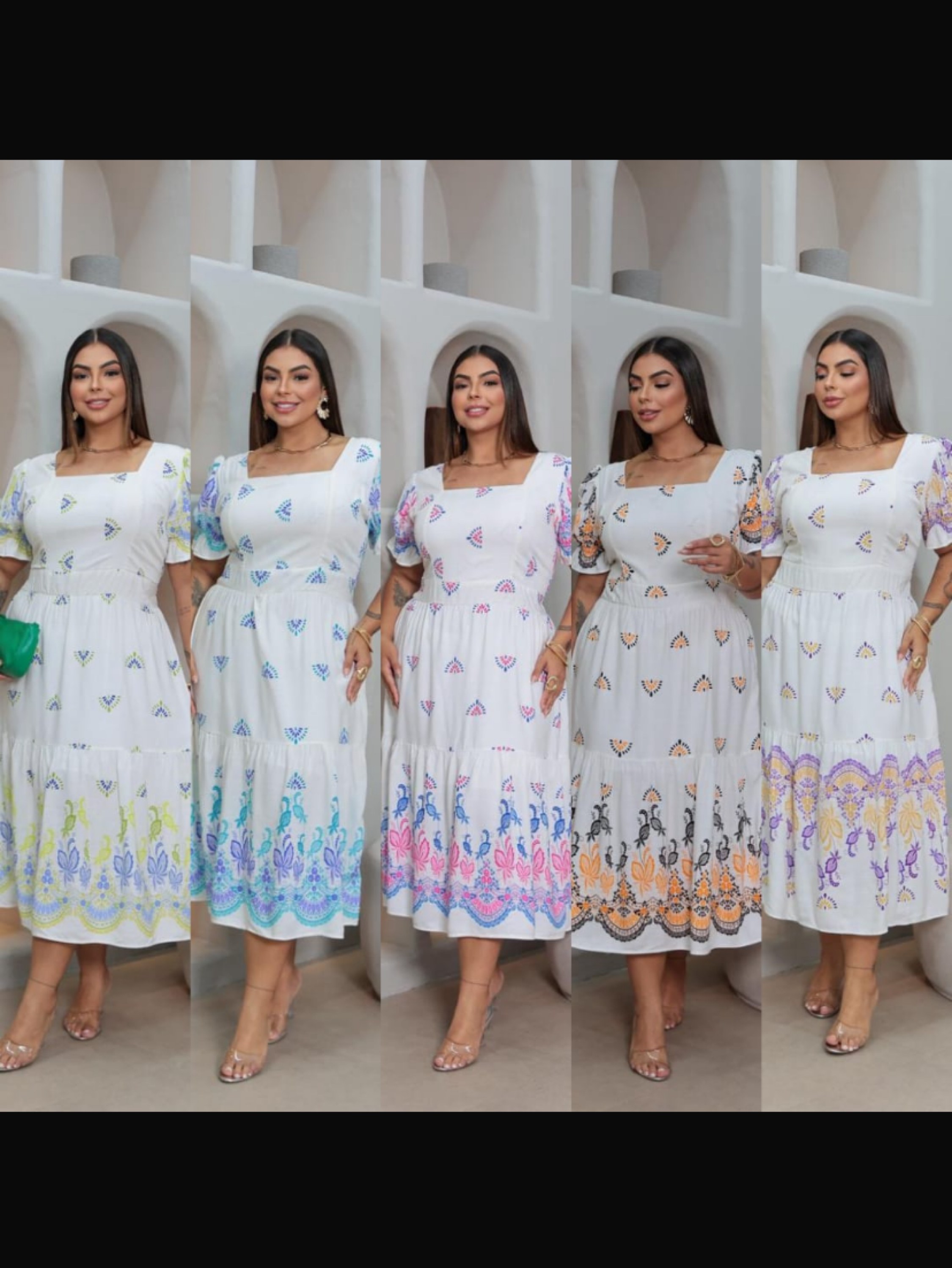 Vestido longo no Viscolinho pré lavado Plus size