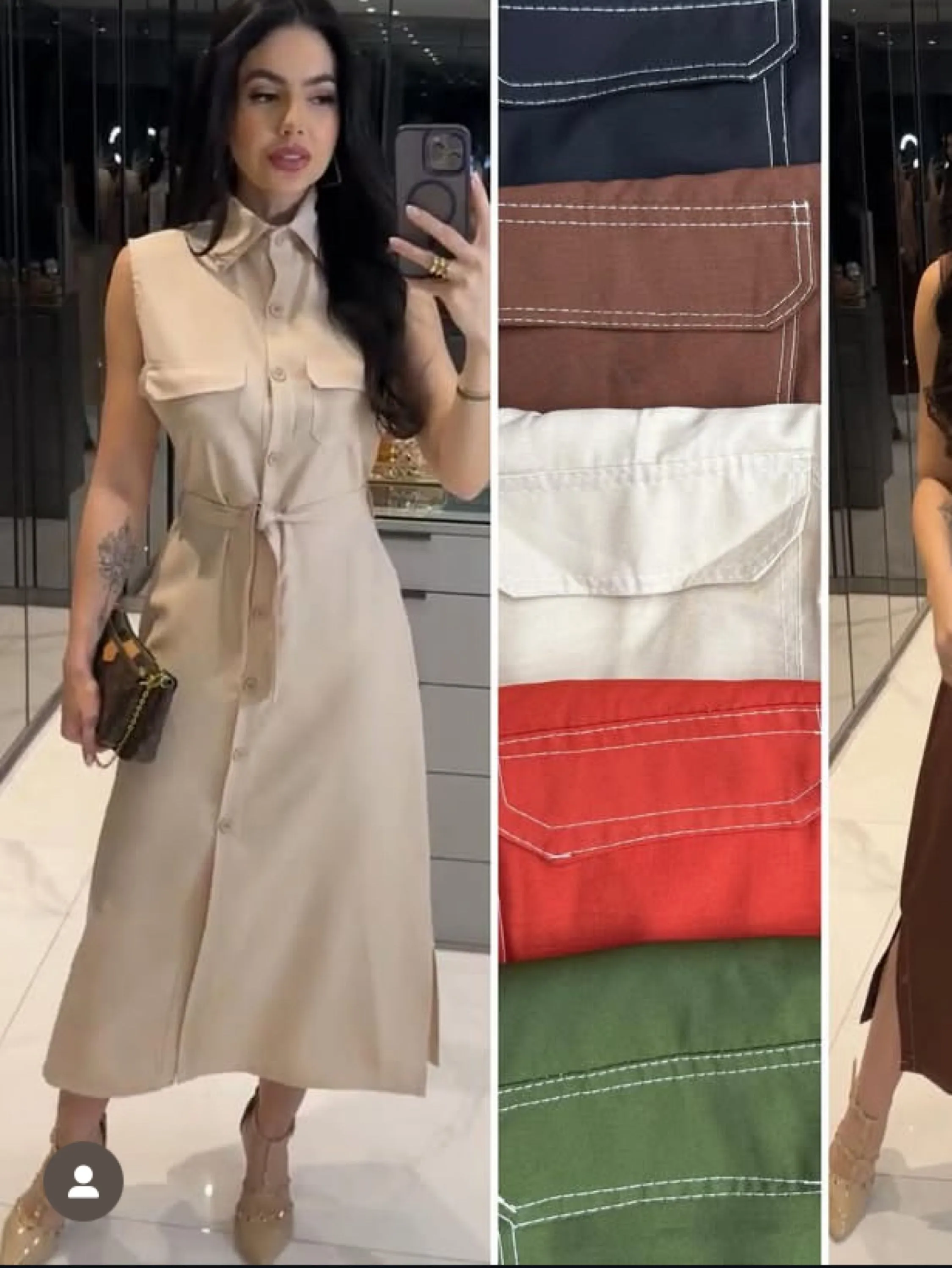 Vestido mídi tecido sensorial veste até 42