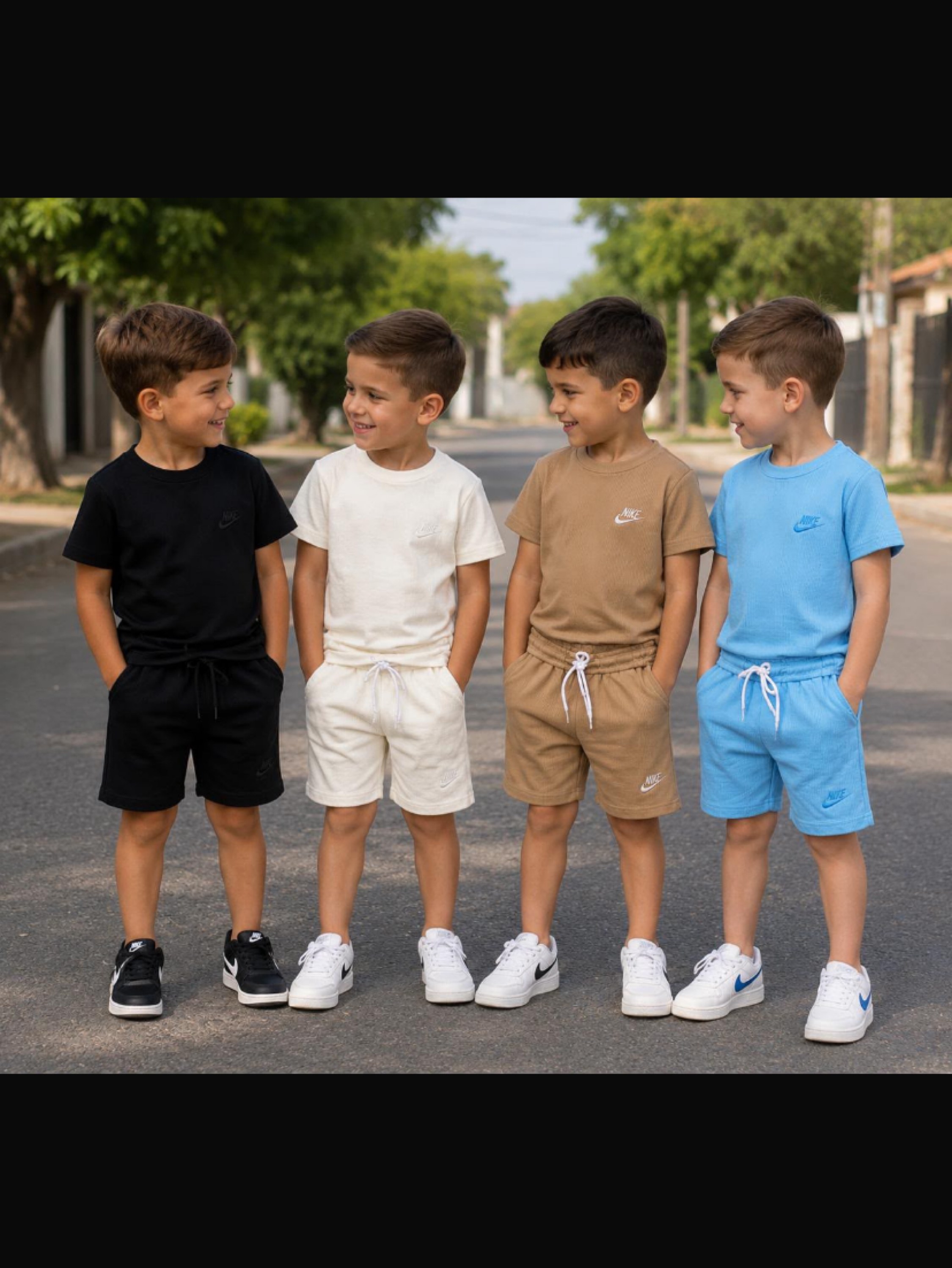 Conjunto bermuda e camiseta Nike infantil /juvenil