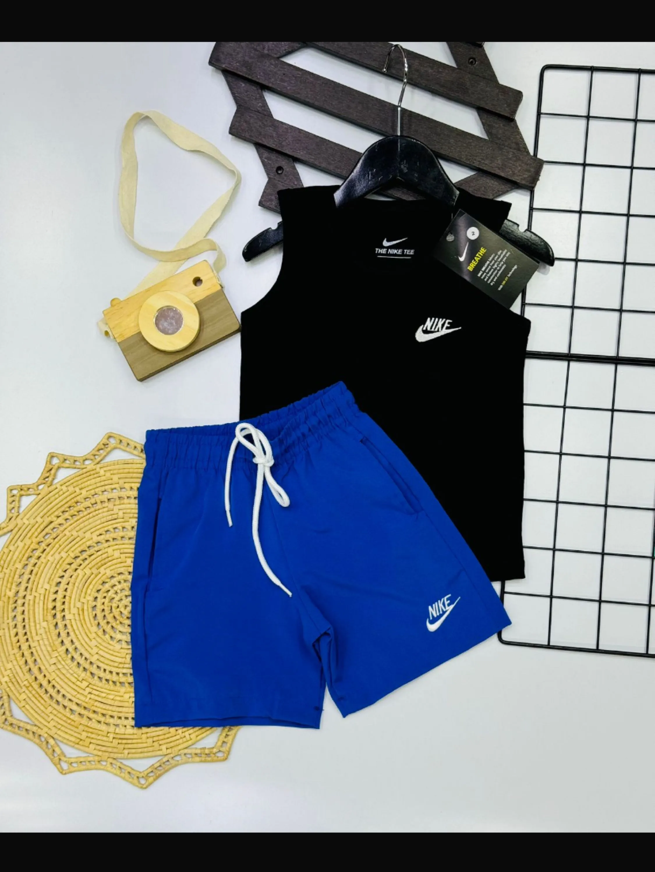 Conjunto Nike infantil /juvenil bermuda tactel e regata algodão linha premium