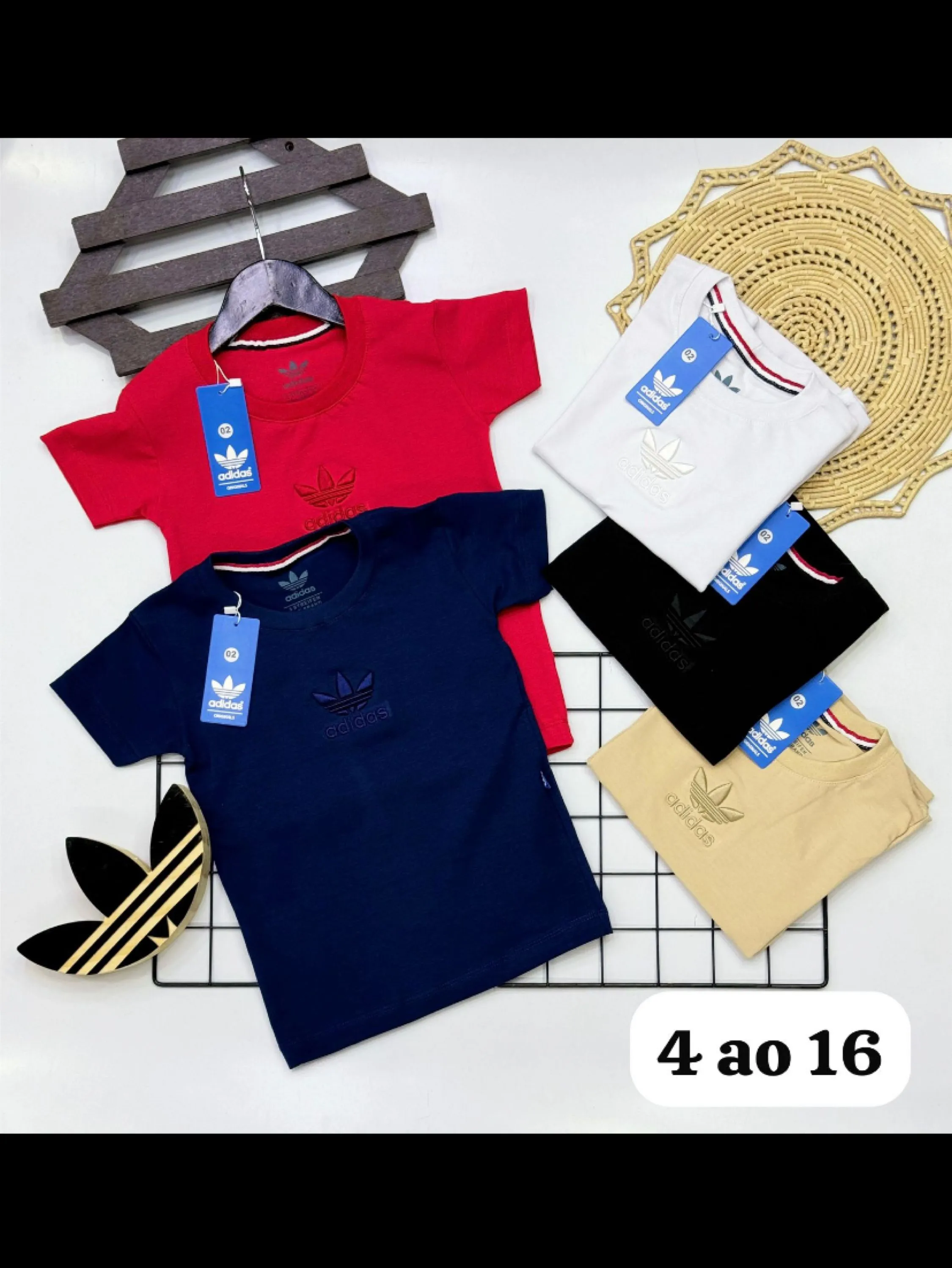 Camiseta Adidas infantil malha peruana linha premium