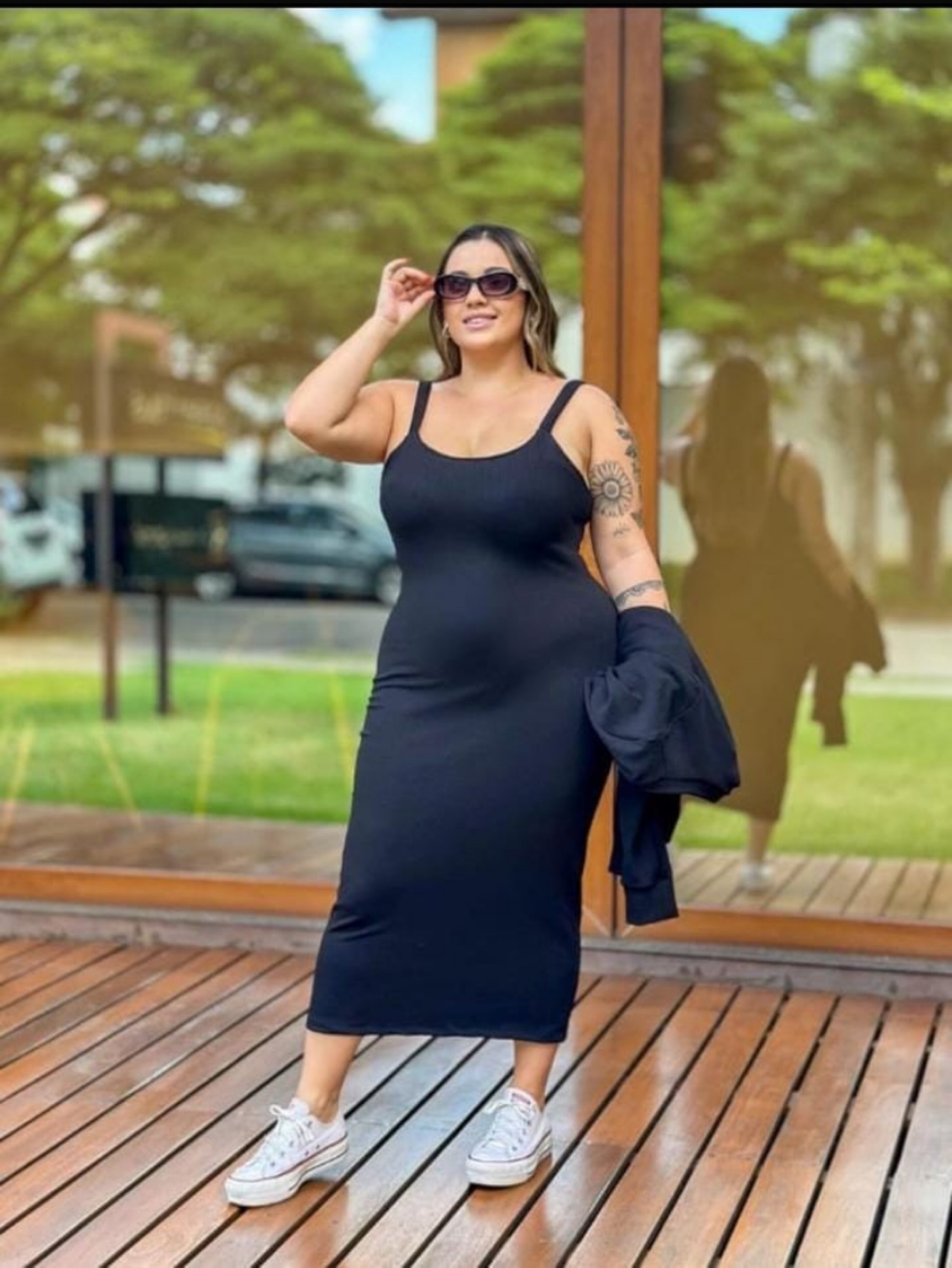 Vestido longo com casaco