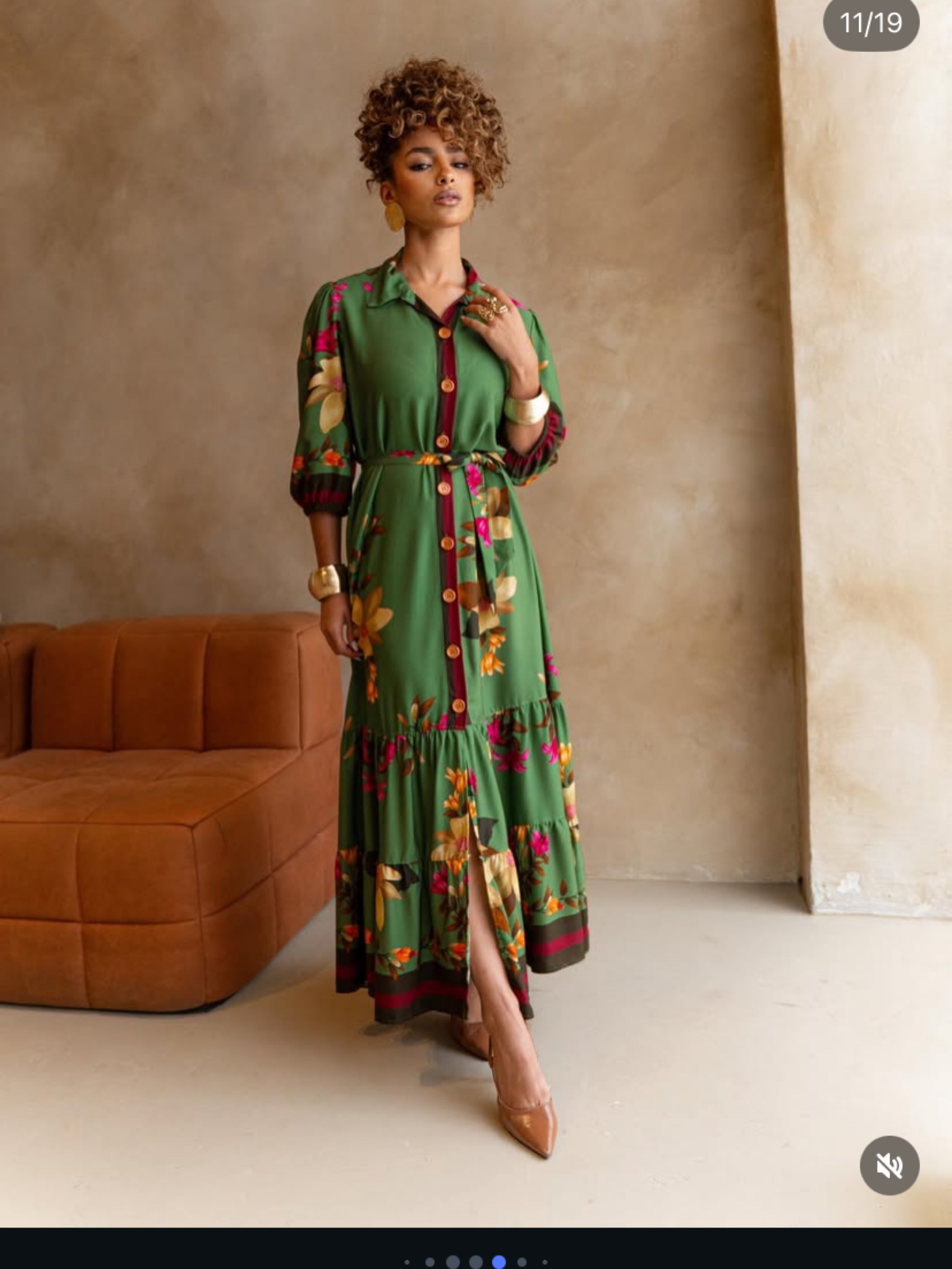 Chamise longa manga 3/4