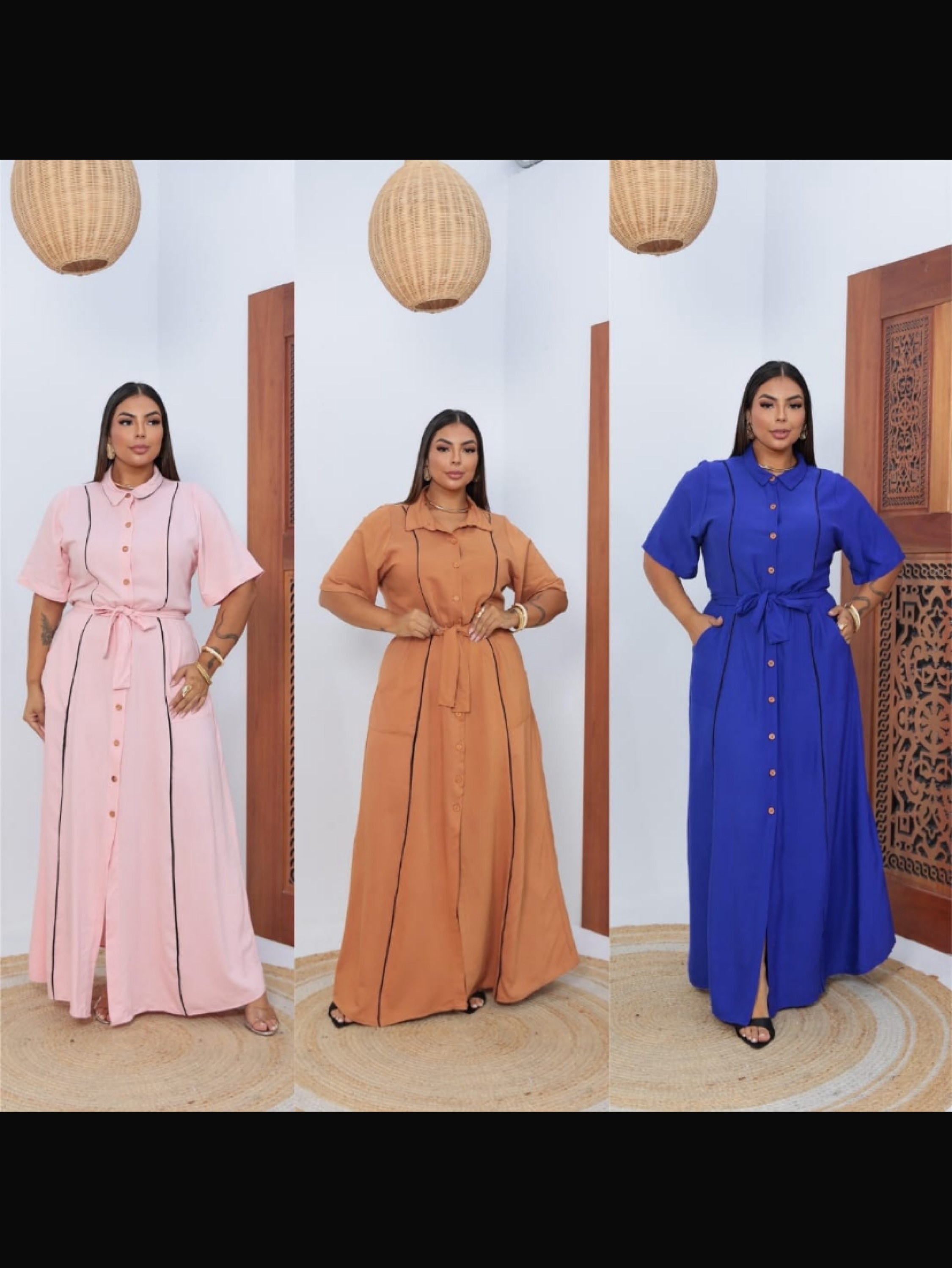 Vestido chamise Helens Kongo Plus size