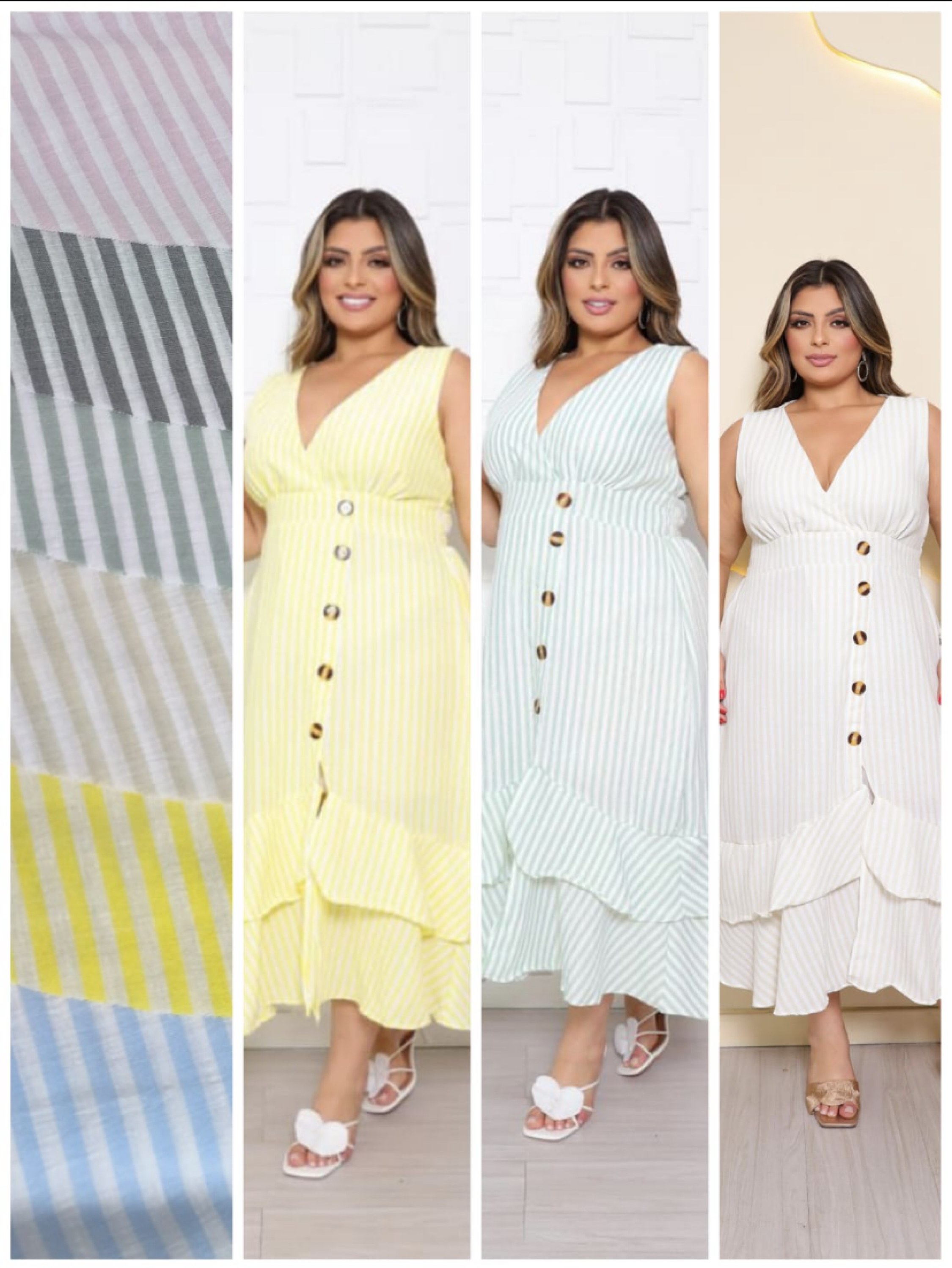 Vestido Camila Plus size listras