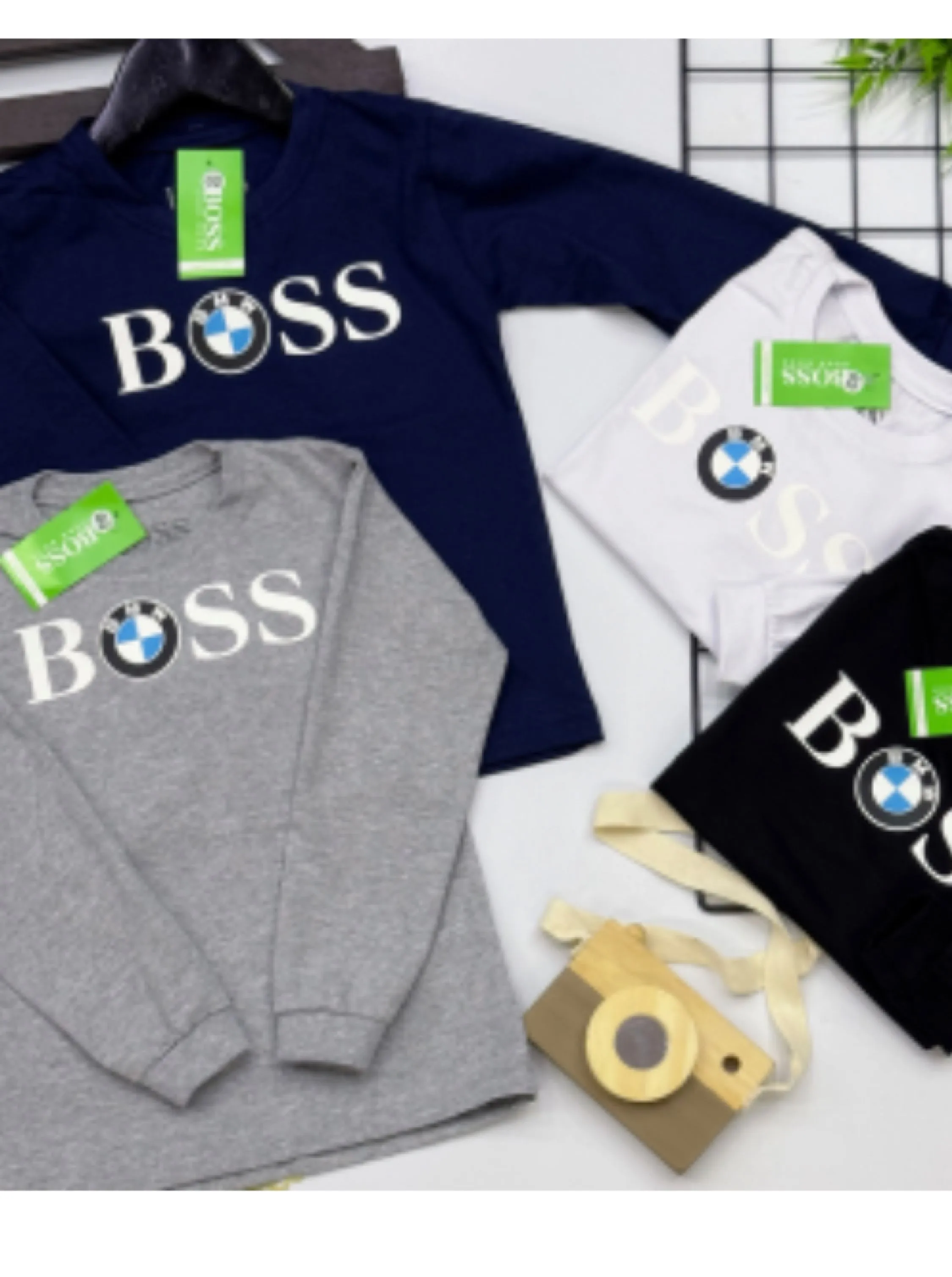 Camiseta Boss manga longo infantil /juvenil 100%Algodao