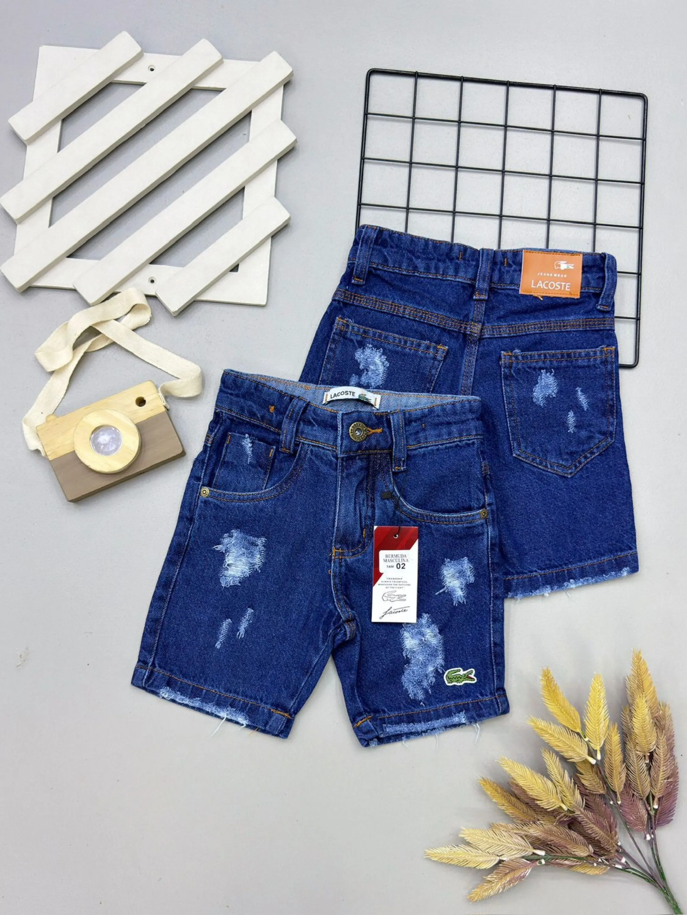 Bermuda jeans Lacoste infantil/juvenil