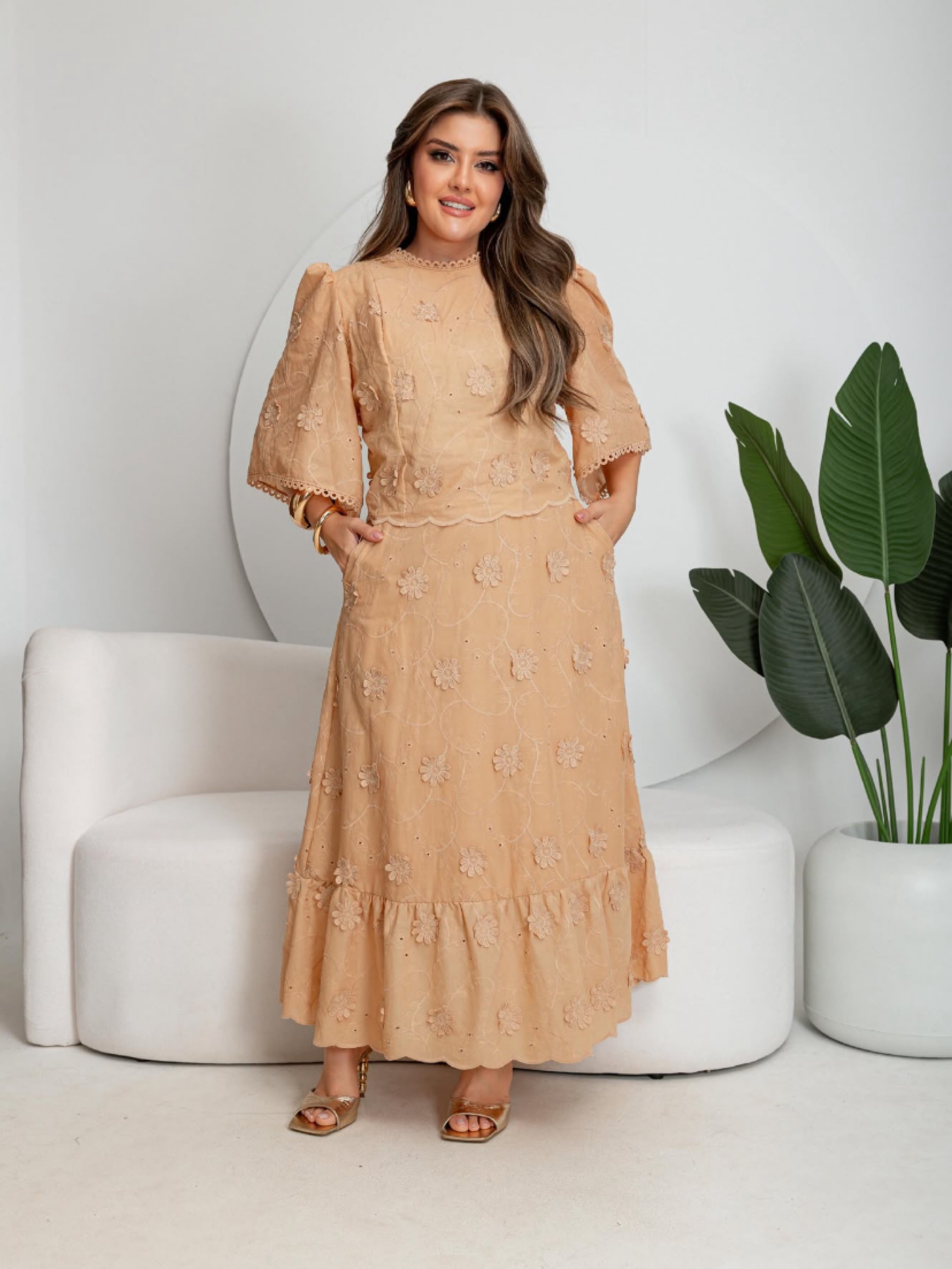 Conjunto blusa crooped e saia longuete